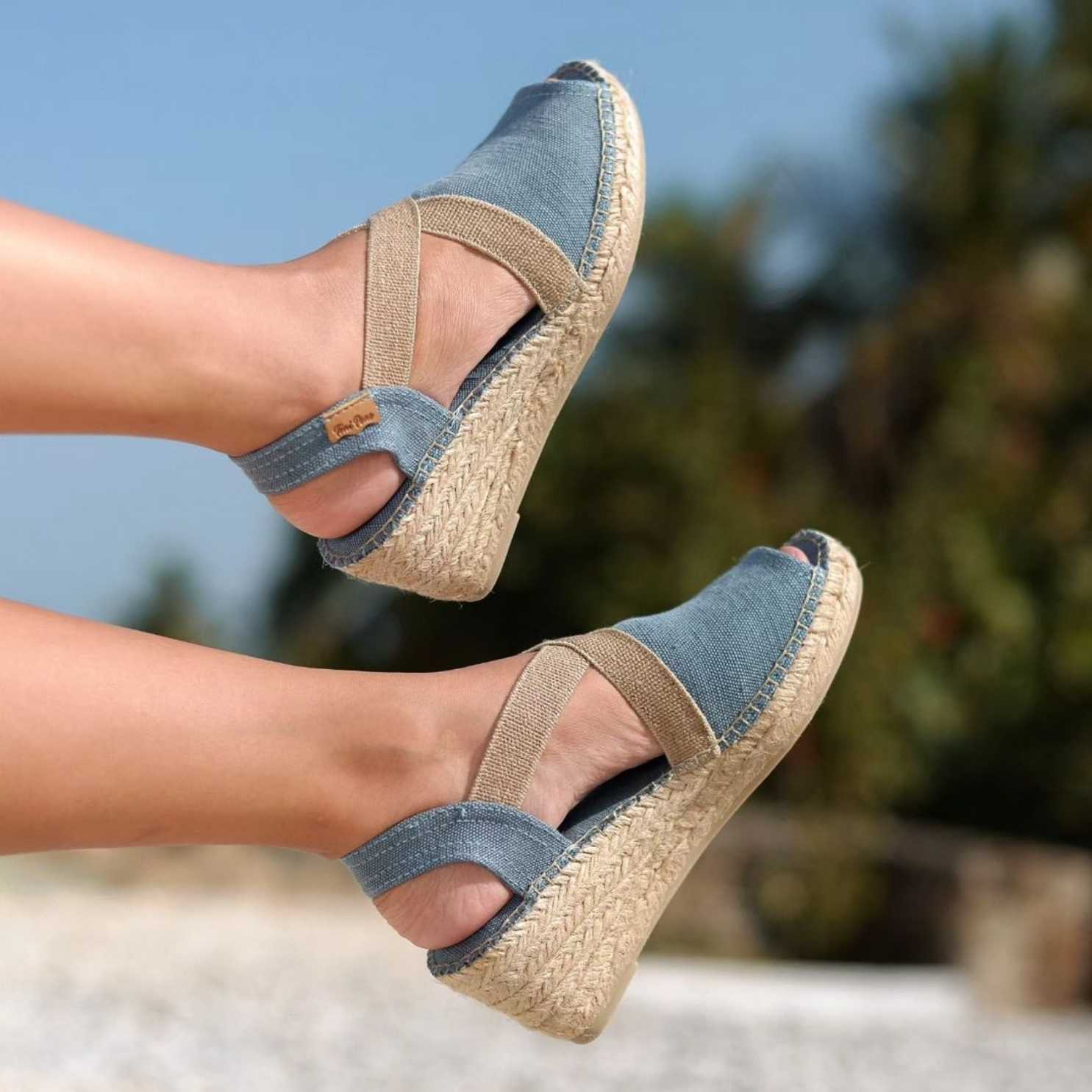Women's Plain Canvas Wedge Espadrille Shoes - Breda V Comfortable Summer Casual Flats for Beach, Vacation & Everyday Wear