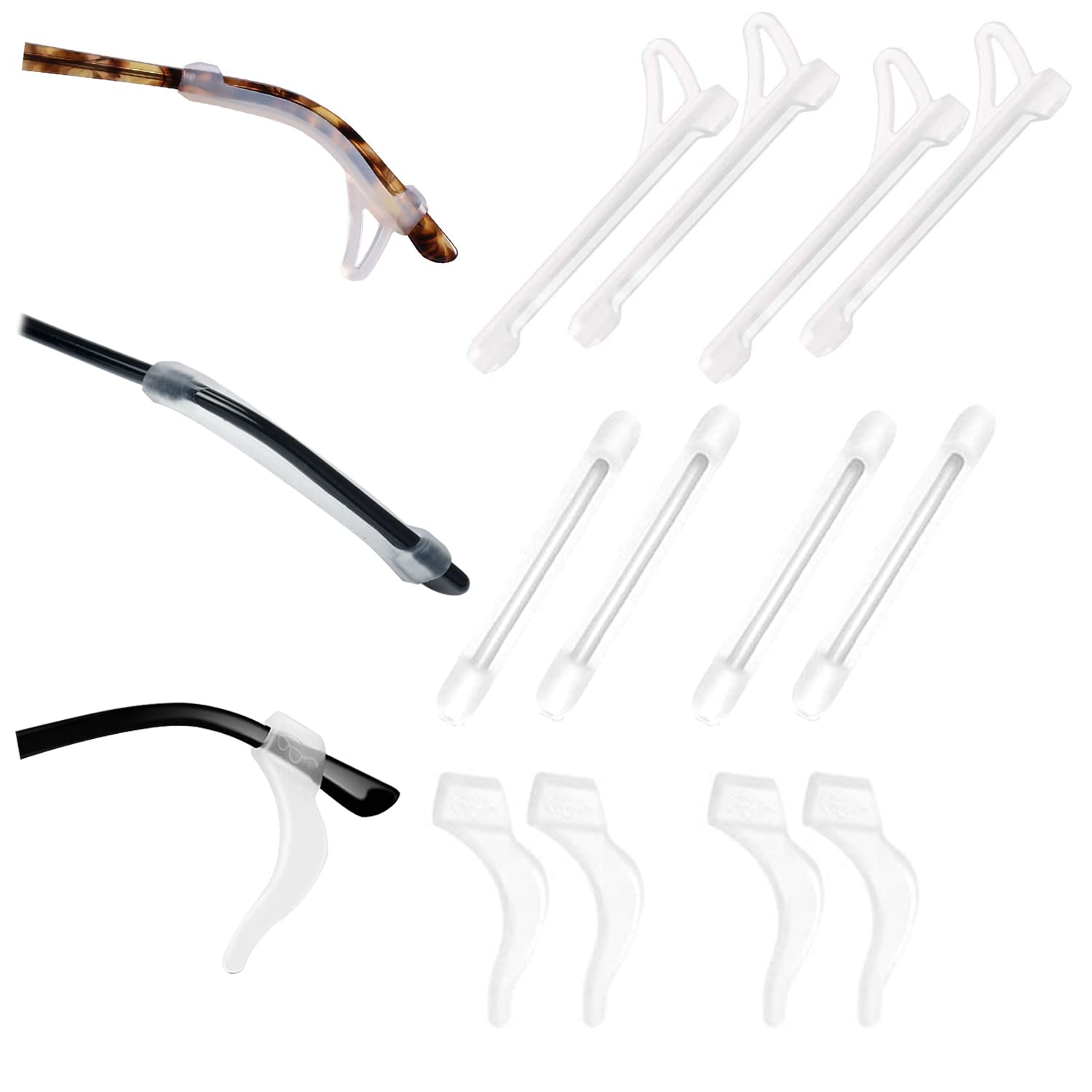 Upgrade Anti-Slip Eyewear Retainer - Soft & Comfortable Glasses Ear Hooks - Secure Glasses Ear Grip for Sports, Reading & Outdoor Activities