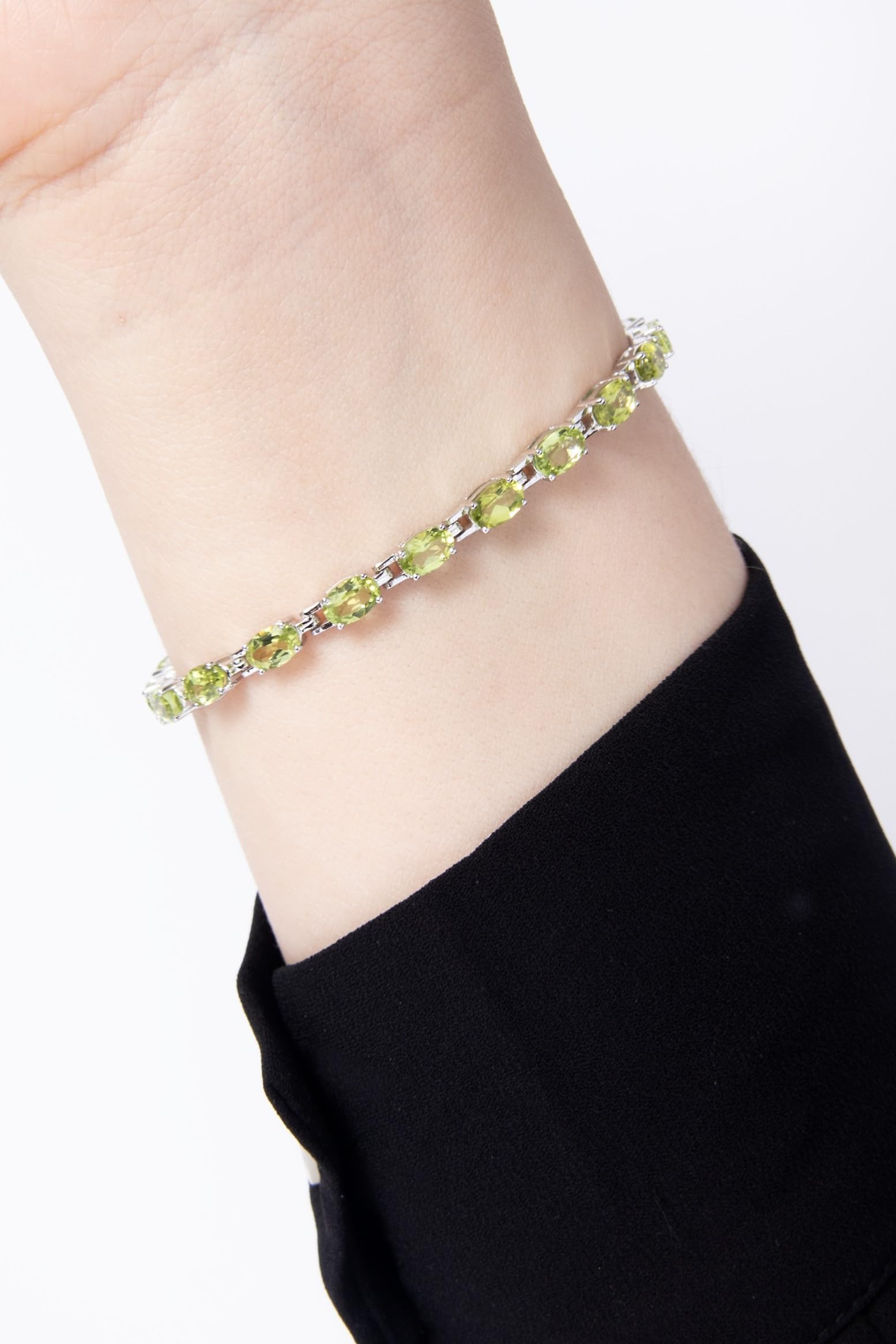Silver Smile Amethyst Bracelet for Women - 7 Inch Tennis Birthstone Sterling Silver Bracelet with Citrine, Garnet, Aquamarine, Emerald, Sapphire, Opal, Ruby, Peridot & Topaz | Elegant Jewelry Gift for Birthday, Anniversary & Special Occasions