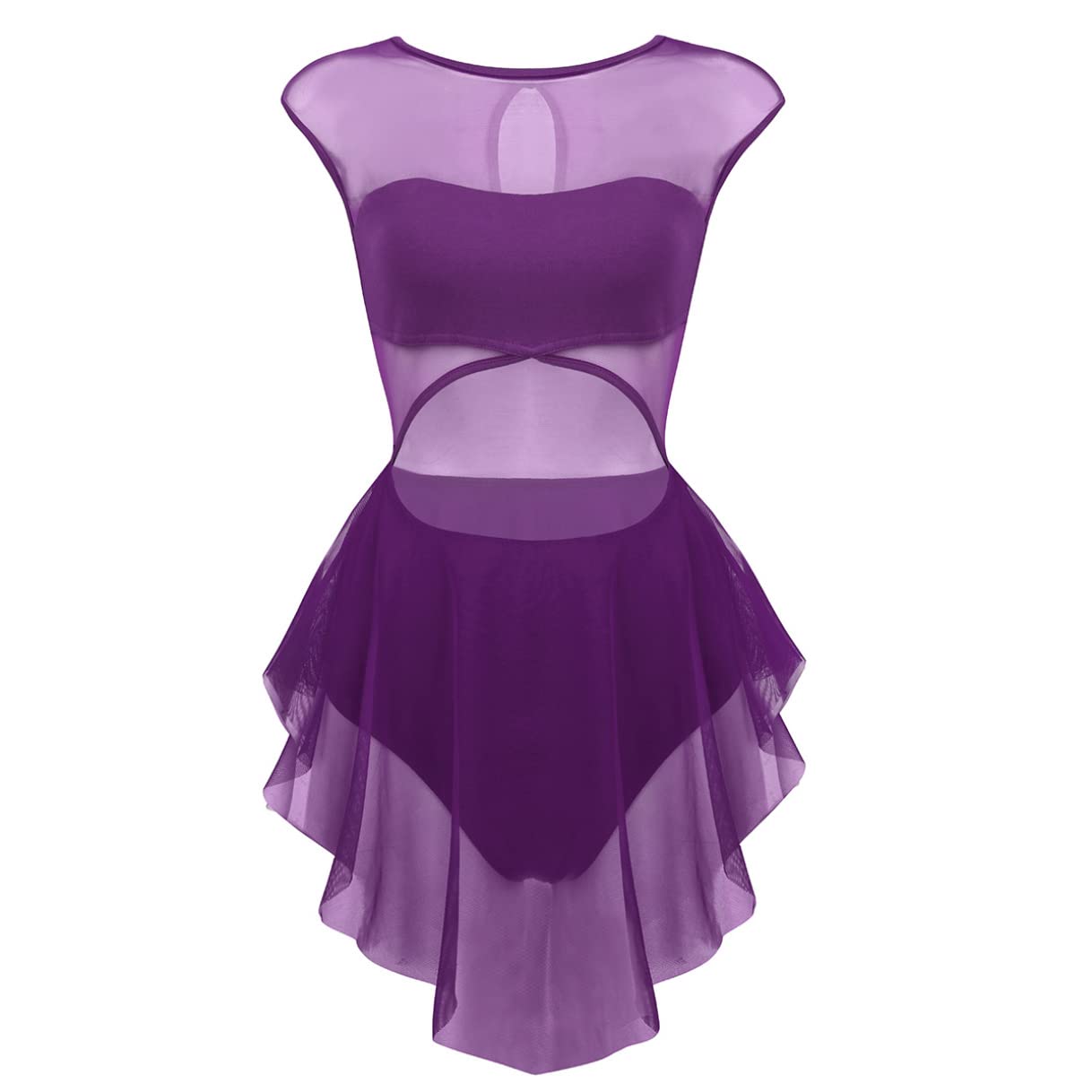 Elegant Women's Lyrical Ballet Leotard - Contemporary & Latin Dance Costume with Mesh Design for Performances, Practice, and Dance Competitions