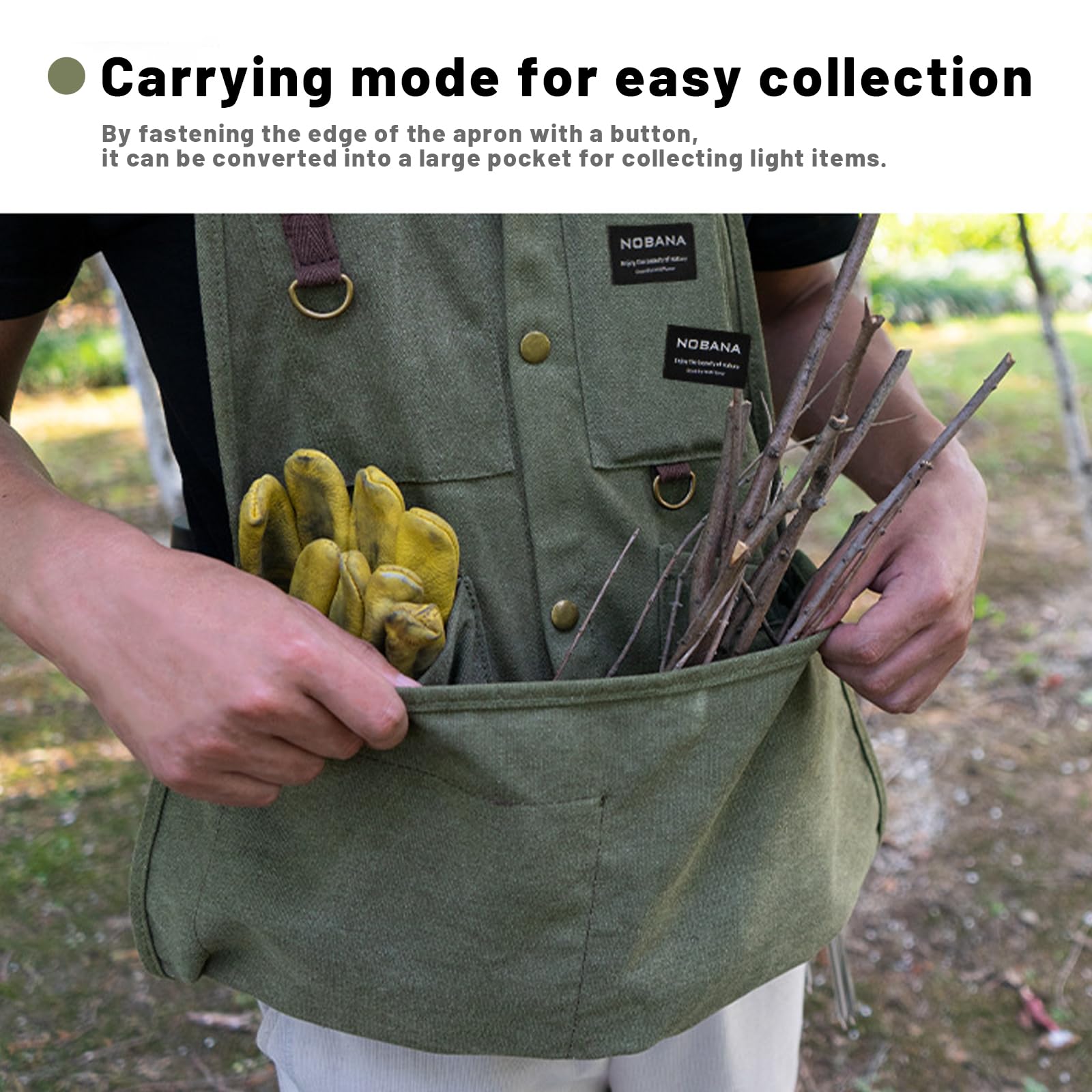 Heavy Duty Canvas Garden Tool Apron with Adjustable Shoulder Pads - Durable Workwear for Gardening, Landscaping & DIY Projects