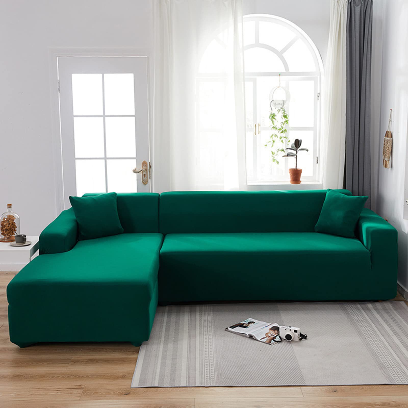Non-Slip Waterproof Sofa Cover with Tie - XL 4-Seater Furniture Protector for Pets, Kids & Home Living Room | Perfect for Indoor Use, Family Gatherings & Pet-Friendly Homes
