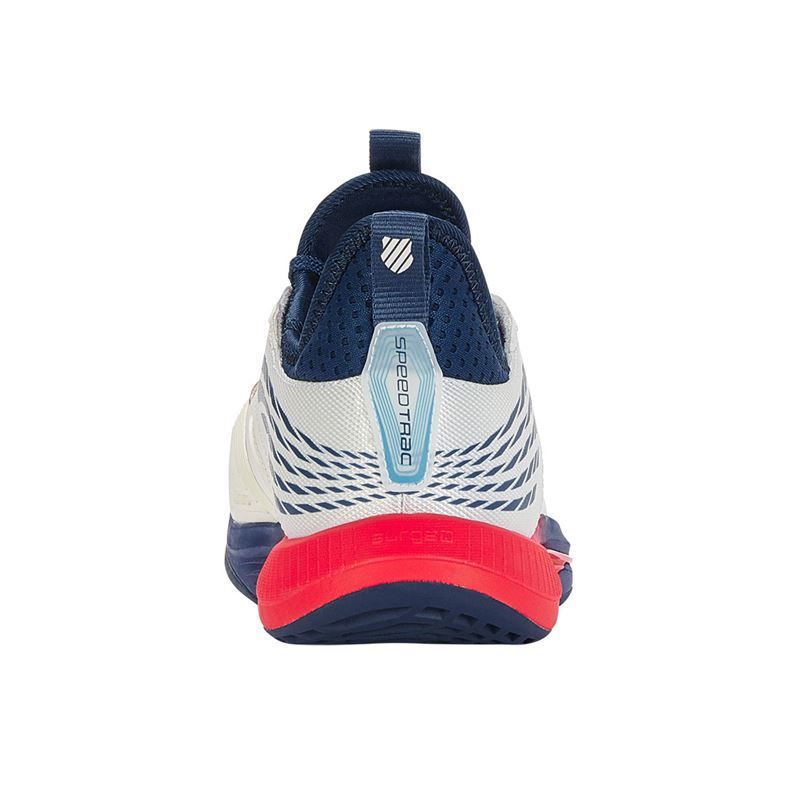 K Swiss SpeedTrac Men's Tennis Shoes - White & Blue Athletic Shoes for Men | Perfect for Tennis, Running & Casual Wear