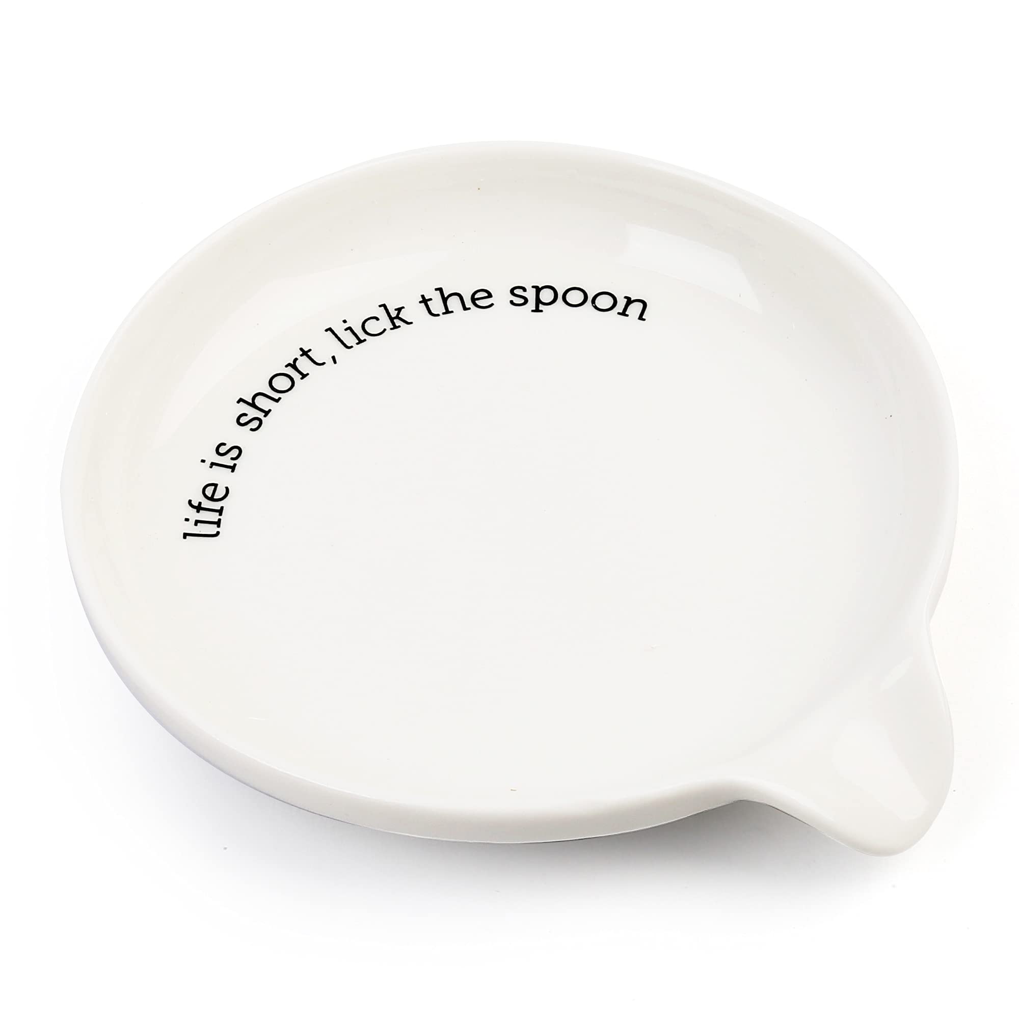LotFancy Large Ceramic Spoon Rest - 5.2 Inch Kitchen Utensil Holder for Spoons, Spatulas, Tongs & Ladles - Stovetop & Countertop Organizer for Cooking & Serving - Perfect for Home Chefs & Entertaining