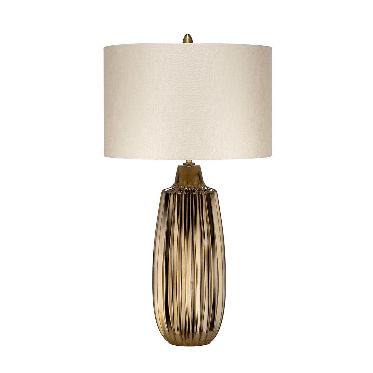Elstead Newham 1 Light Large Bronze Ceramic Table Lamp - Vintage Style Desk Lamp for Living Room, Bedroom & Office Decor - Perfect for Reading, Working & Ambient Lighting