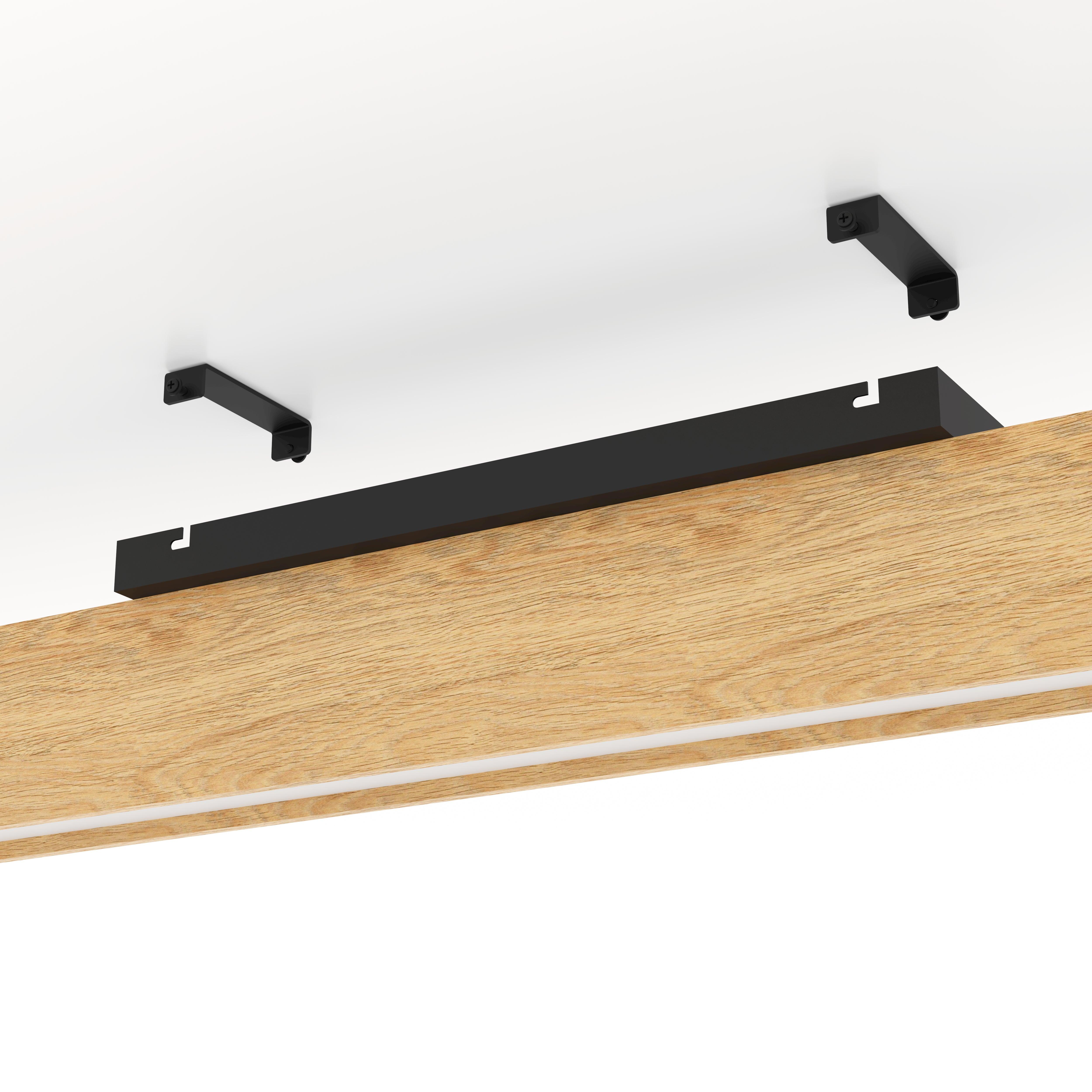 Eglo Connect Anchorena Z Smart LED Ceiling Light - Wooden Flush Mount with Dimmable Brightness & Color Control - Perfect for Living Room, Bedroom, or Kitchen Lighting