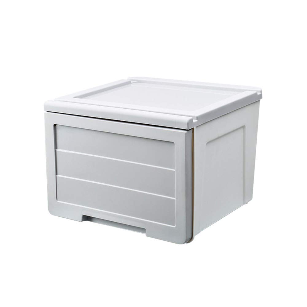 Gray Plastic Storage Cabinet with Drawers - Durable & Sturdy Transparent Organizer for Bedroom, Bathroom, or Office - Multi-Layer Design for Clothes, Toys & Home Organization