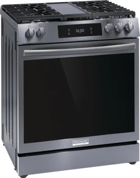 Frigidaire Gallery GCFG3060BD 30-Inch Gas Range - 5 Burners, Convection Oven & 15+ Cooking Modes in Black Stainless Steel - Perfect for Home Kitchens & Professional Chefs
