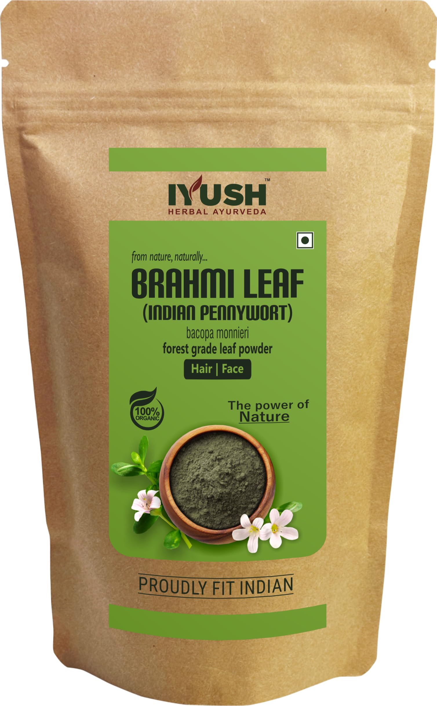 Organic Brahmi Powder (Bacopa Monnieri) 400g - Ayurvedic Herbal Supplement for Hair Growth & Volume - Promotes Thicker, Healthier Hair - Perfect for Hair Masks, Scalp Treatments & Natural Hair Care Routines