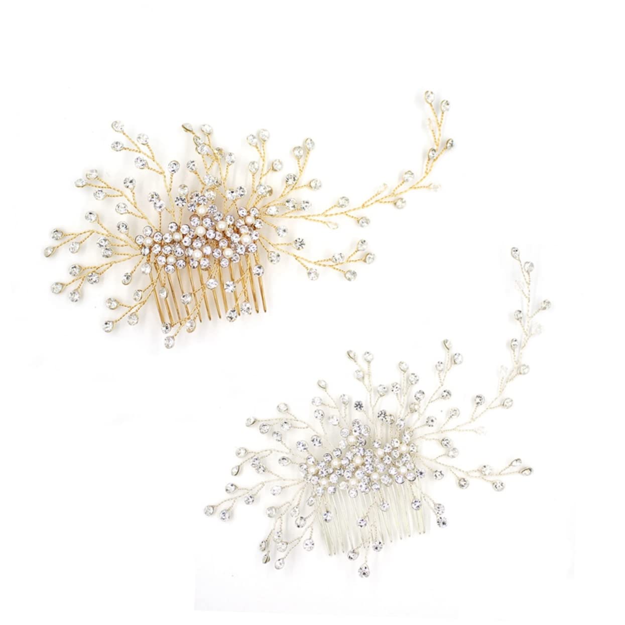 Handmade Silver Bridal Hair Clips for Women - Elegant Wedding Hairpins, Hair Combs & Hair Accessories - Perfect for Brides, Prom, Parties & Special Occasions
