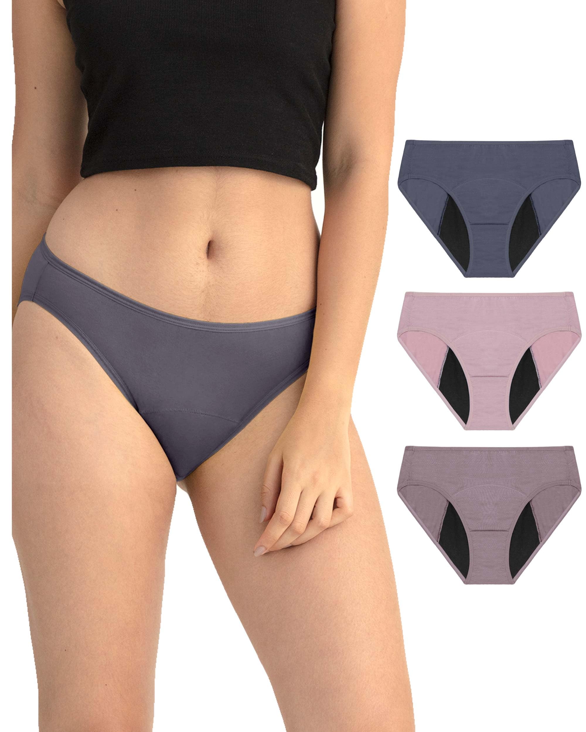 Neione Period Underwear for Women - High-Cut Cheeky Bikini Briefs | Leakproof Menstrual Panties | Comfortable & Absorbent for Daily Wear, Workouts & Overnight Protection