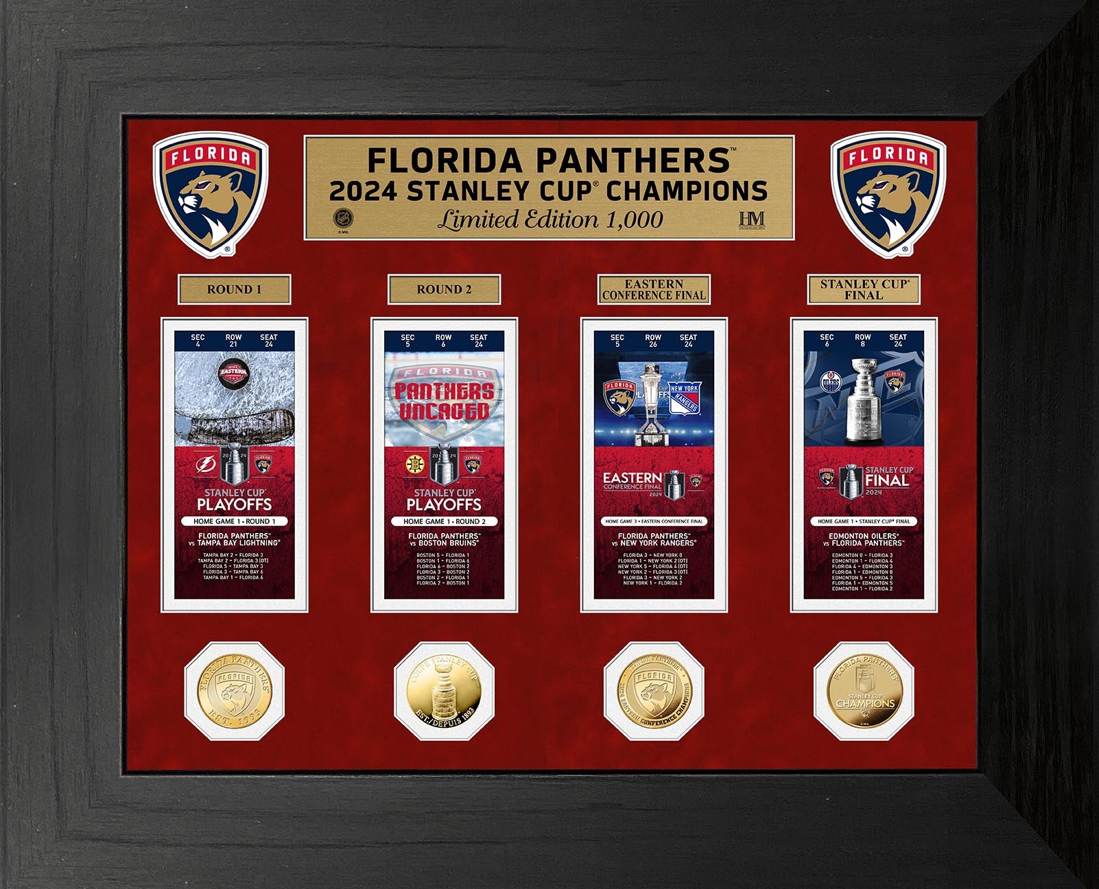 Florida Panthers 2024 Stanley Cup Playoffs Commemorative Gold Coin & Photo Mint Set - Limited Edition NHL Collectible for Hockey Fans, Sports Memorabilia Display & Gifts