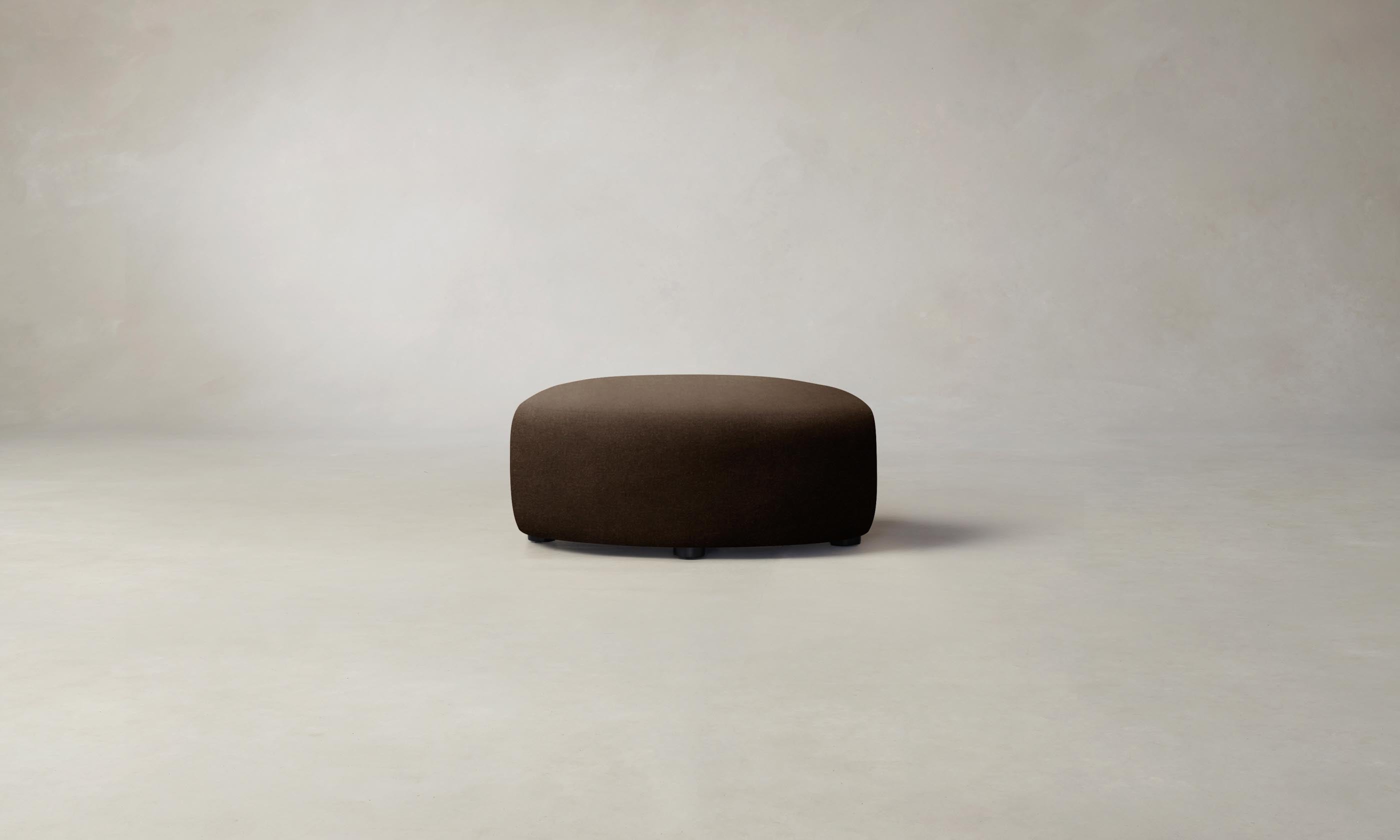 Luxury Mohair Chocolate Chelsea Ottoman - Elegant Footrest & Accent Chair for Living Room, Bedroom, or Office - Soft & Stylish Home Decor