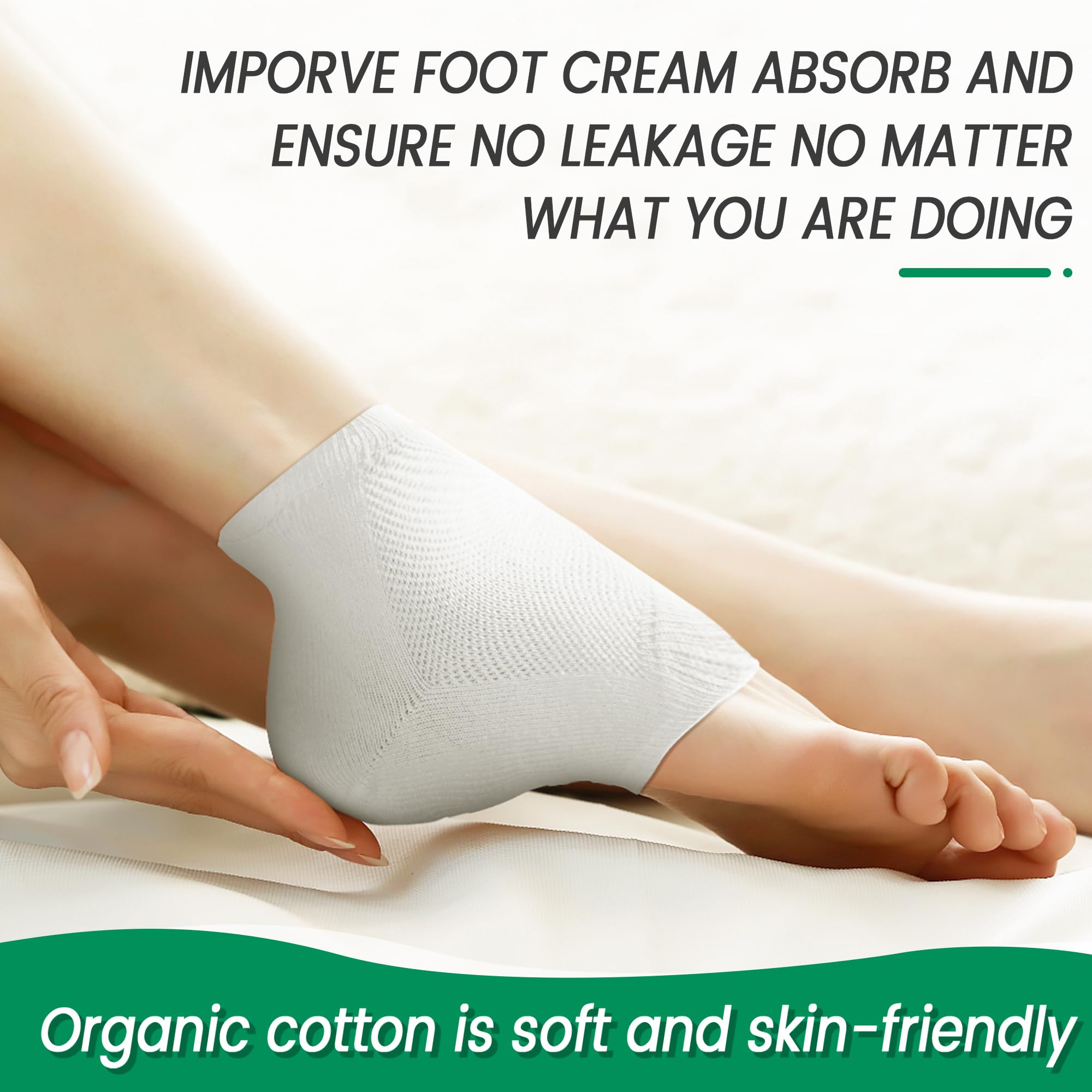 45% Urea & 2% Salicylic Acid Foot Cream for Dry Cracked Heels Repair - Moisturizing Foot Care Kit with Reusable Gel Socks - Perfect Gift for Women with Cracked Feet - Ideal for Night Treatment & Daily Foot Care (White)