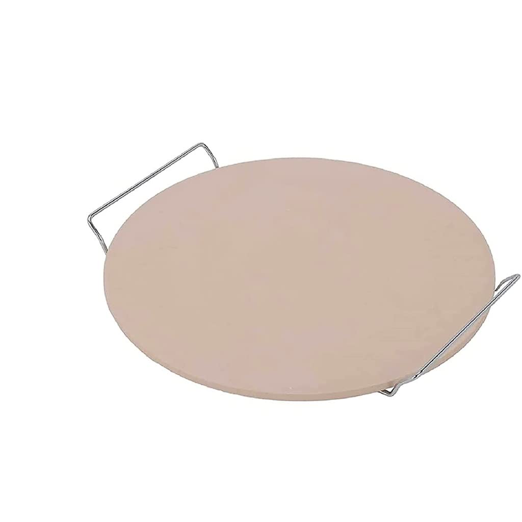 KGEZW 13-Inch High-Temperature Pizza Stone with Wire Rack & Handle - Perfect for Baking Homemade Pizza, Bread, and Cookies - Ideal for Oven, Grill & Outdoor Cooking