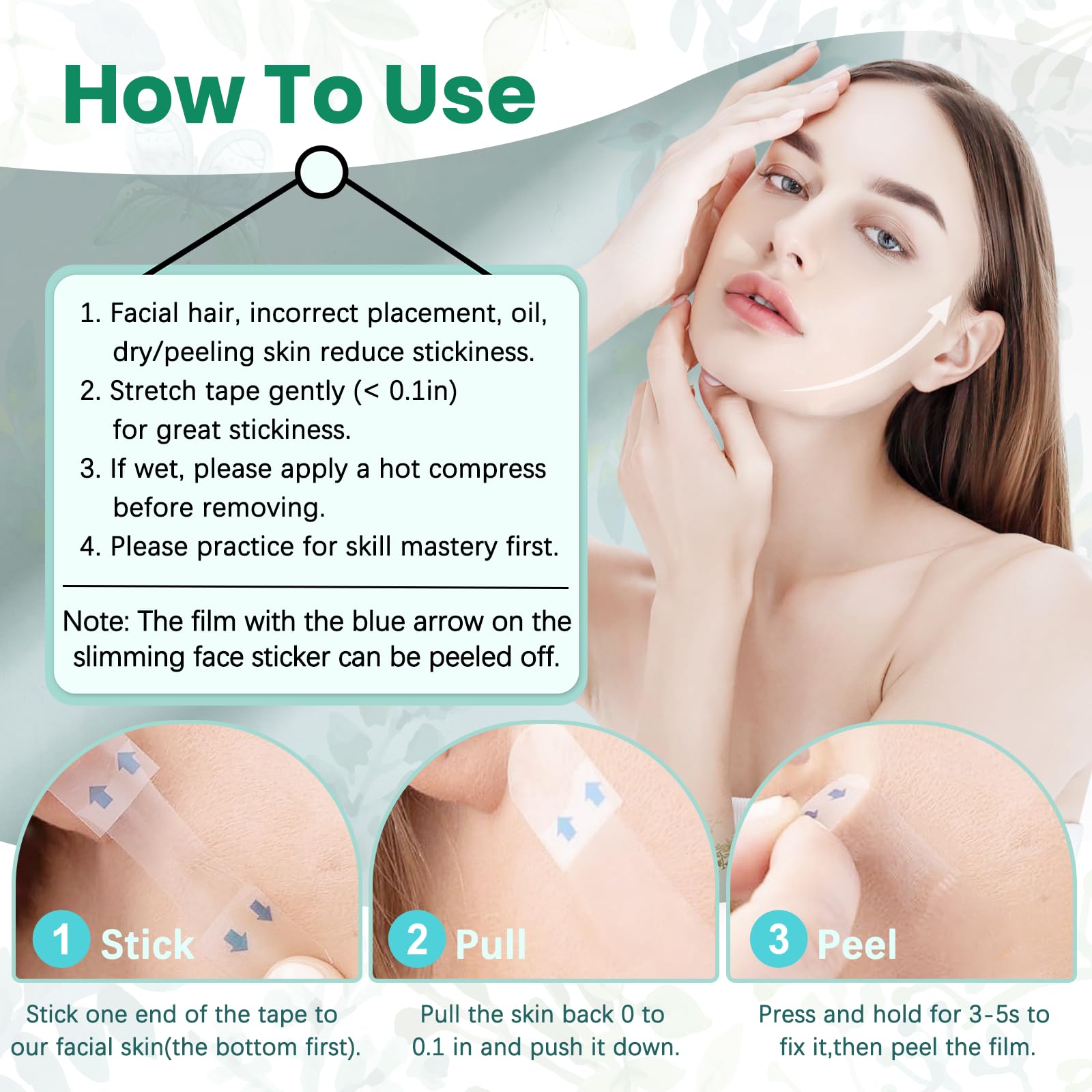 **Invisible Face Lift Tape - 256 Pack for Sagging Skin, Jowls, Eyes & Double Chin - Instant Skin Tightening & Firming for a Youthful Look - Perfect for Special Events & Everyday Use**