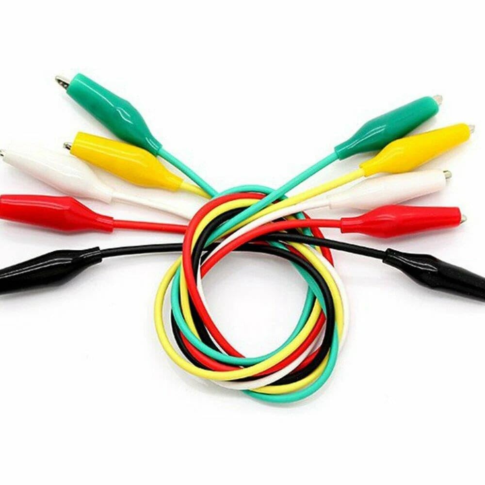 SHOKITECH 10pcs Alligator Clips for Electrical Testing - Double-ended Crocodile Clips with Insulated Handles - Perfect for DIY Electronics, Circuit Testing, and Automotive Repairs