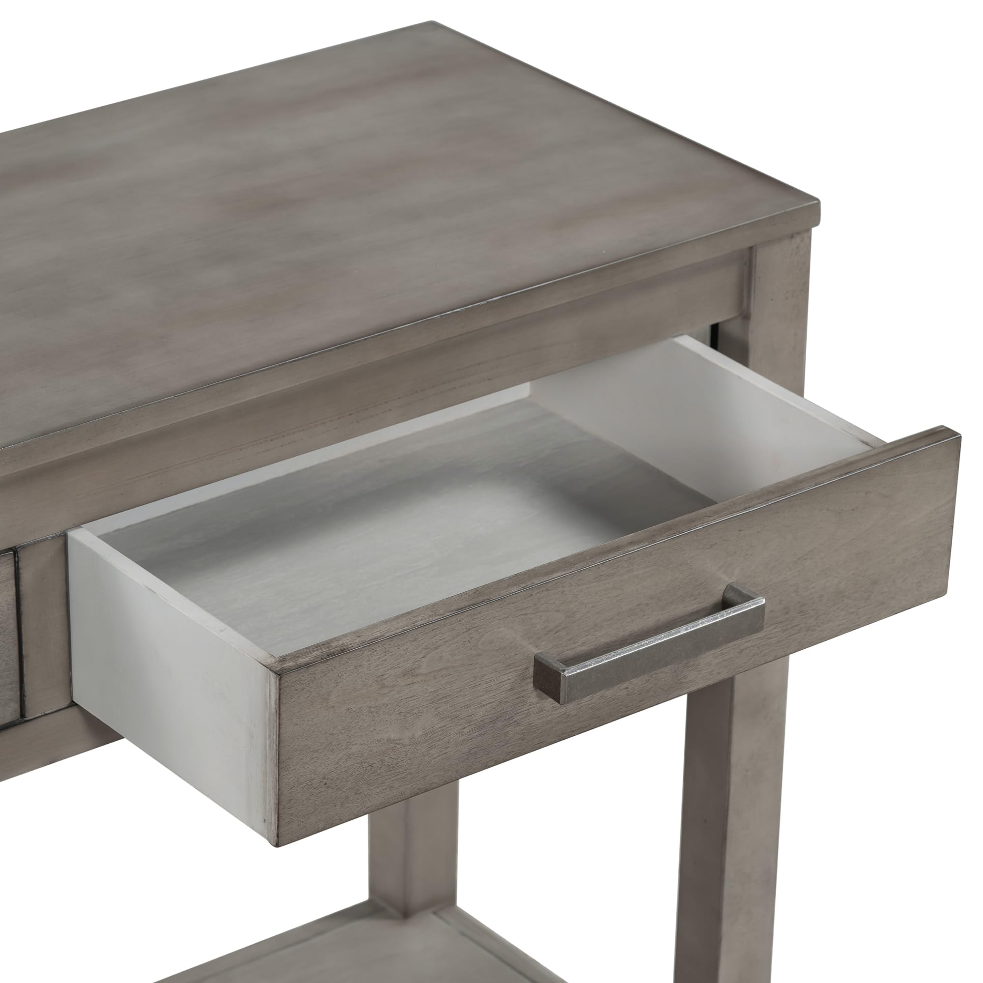 Modern Gray 3-Drawer Console Table with Shelf - Entryway Sofa Table for Hallway, Living Room, Foyer & Corridor - Perfect for Home Decor & Small Space Organization