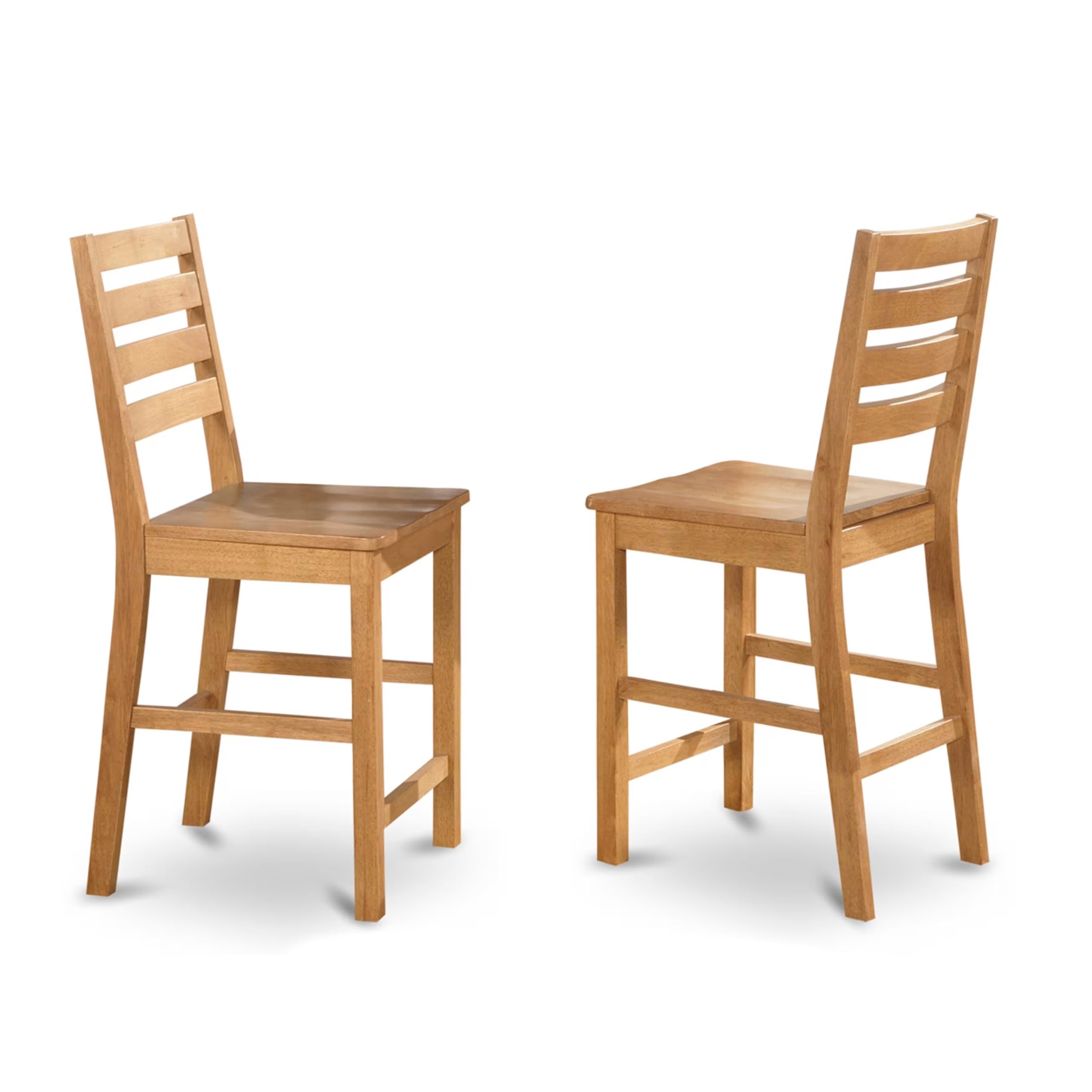 East West Furniture 5-Piece Counter Height Pub Set with Square Table & 4 Chairs - 42x42 Inch Oak - Perfect for Kitchen, Dining Room & Small Space Entertaining