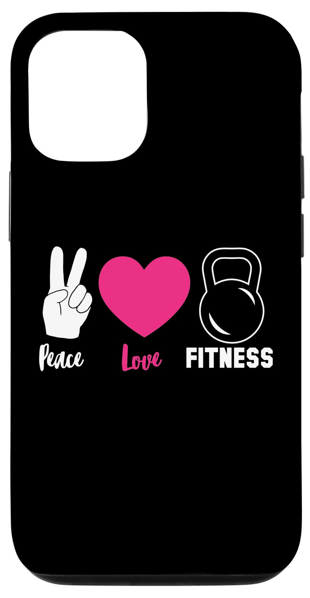 iPhone 12/12 Pro Phone Case - Peace Love Kettlebell Fitness Design - Perfect Gift for Workout Lovers & Gym Enthusiasts - Ideal for Gym, Fitness Training & Active Lifestyle