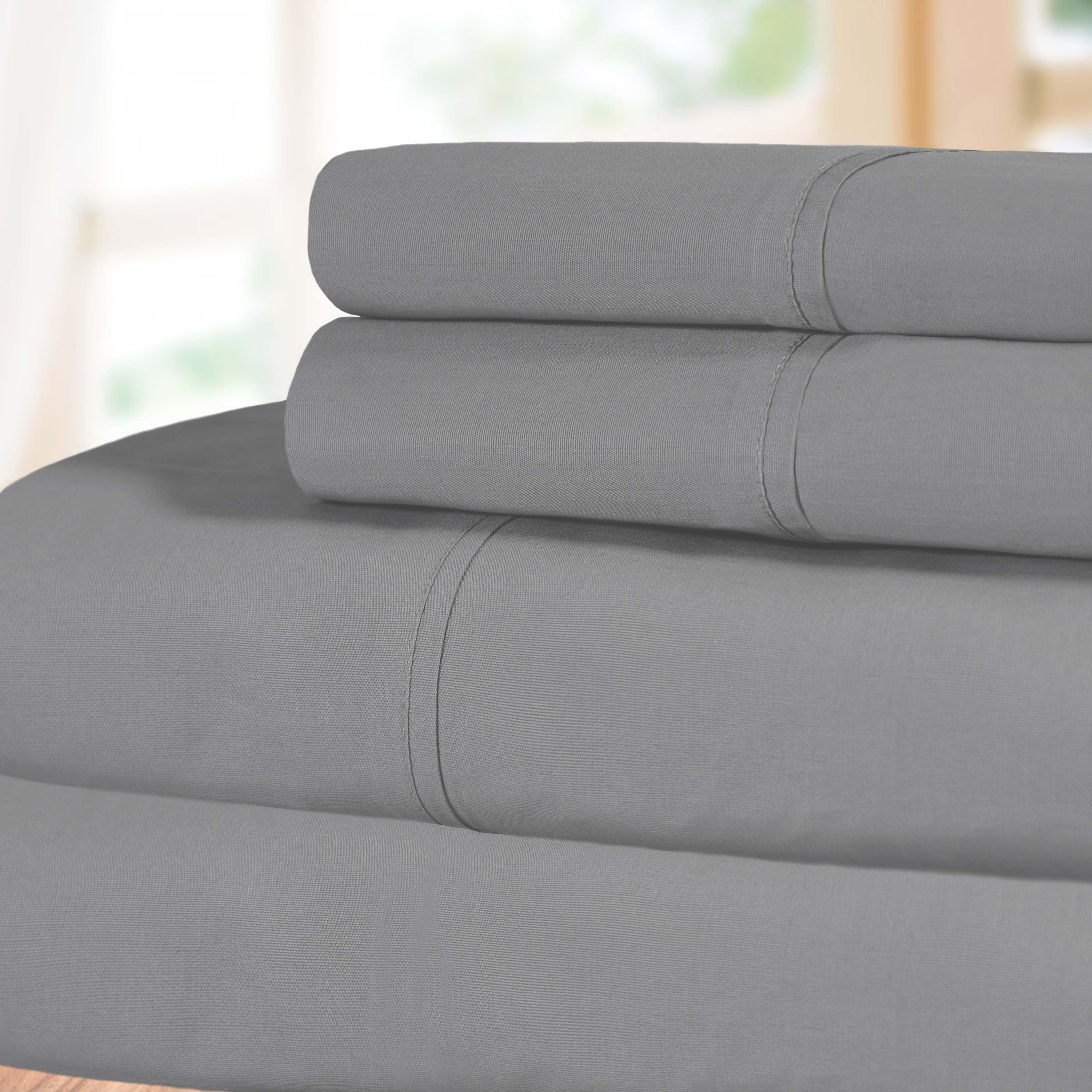 300 Thread Count Cotton Percale Solid Deep Pocket Bed Sheet Set - Queen Size, Soft & Breathable Luxury Sheets for Comfortable Sleep - Perfect for Master Bedroom, Guest Room or Vacation Home