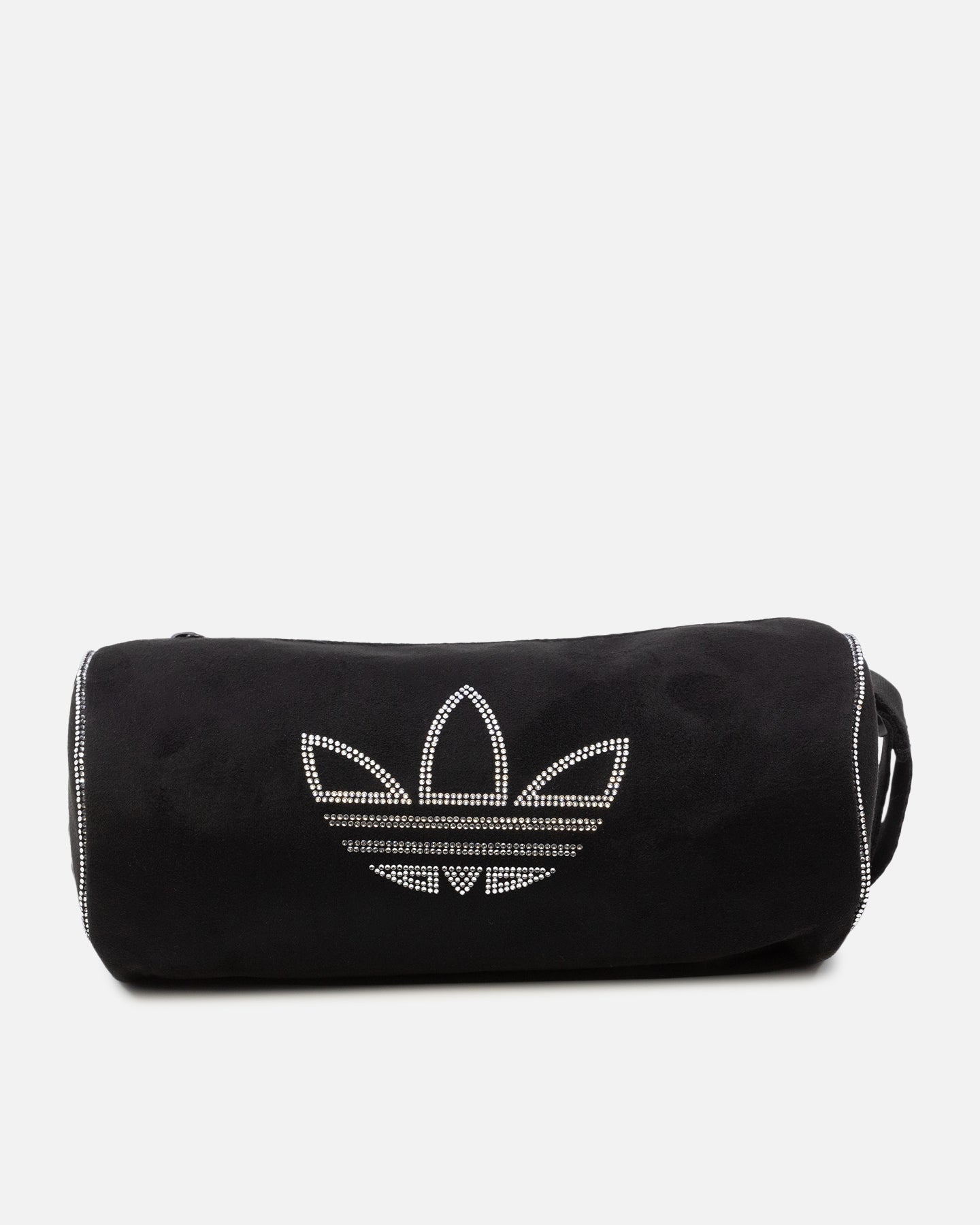 Adidas Rhinestone-Embellished Faux Suede Mini Duffel Bag - Black | Stylish Gym & Travel Bag for Women, Perfect for Workouts & Weekend Getaways