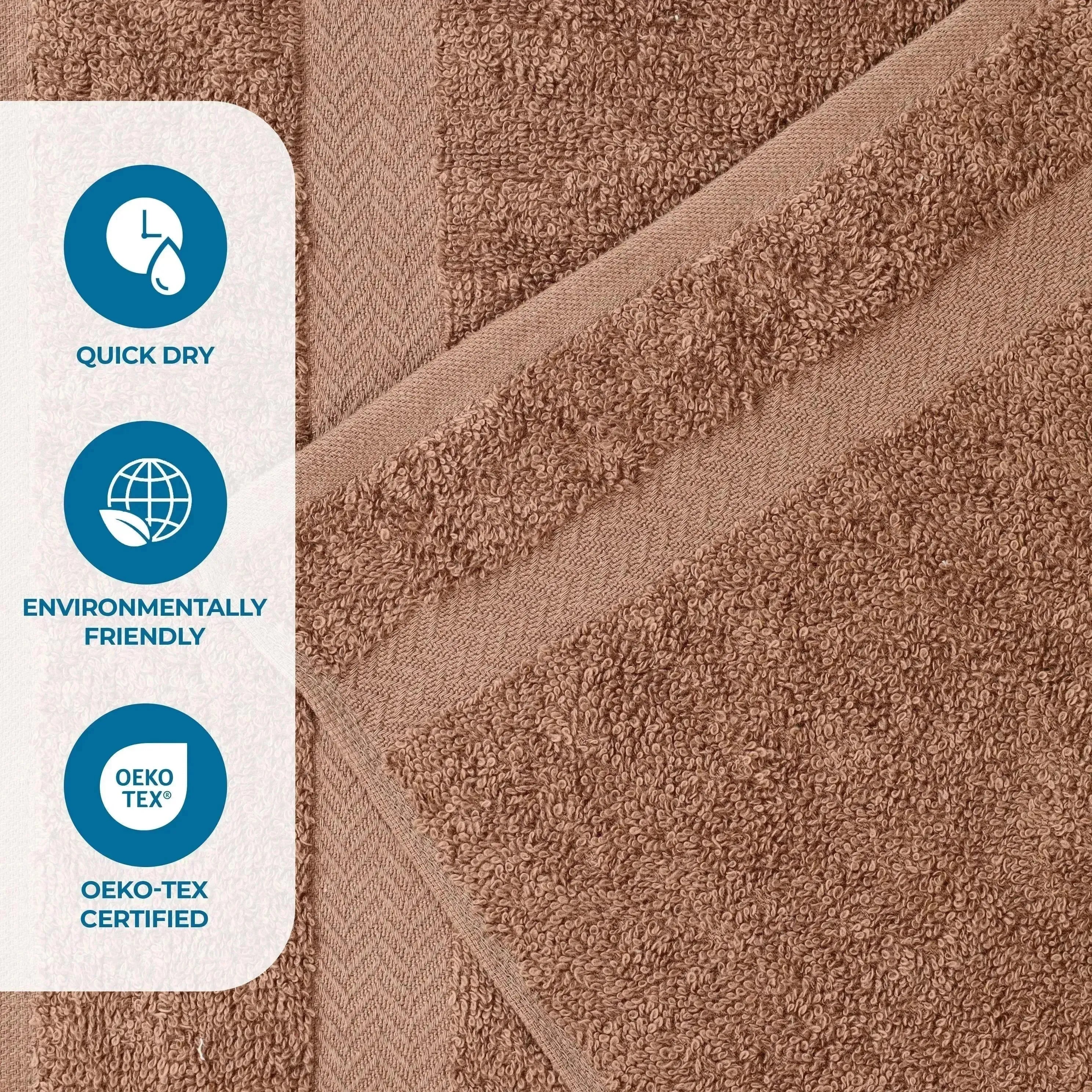 Eco-Friendly Cotton Absorbent 12-Piece Towel Set | Soft & Absorbent Bath & Kitchen Towels for Home, Gym & Travel