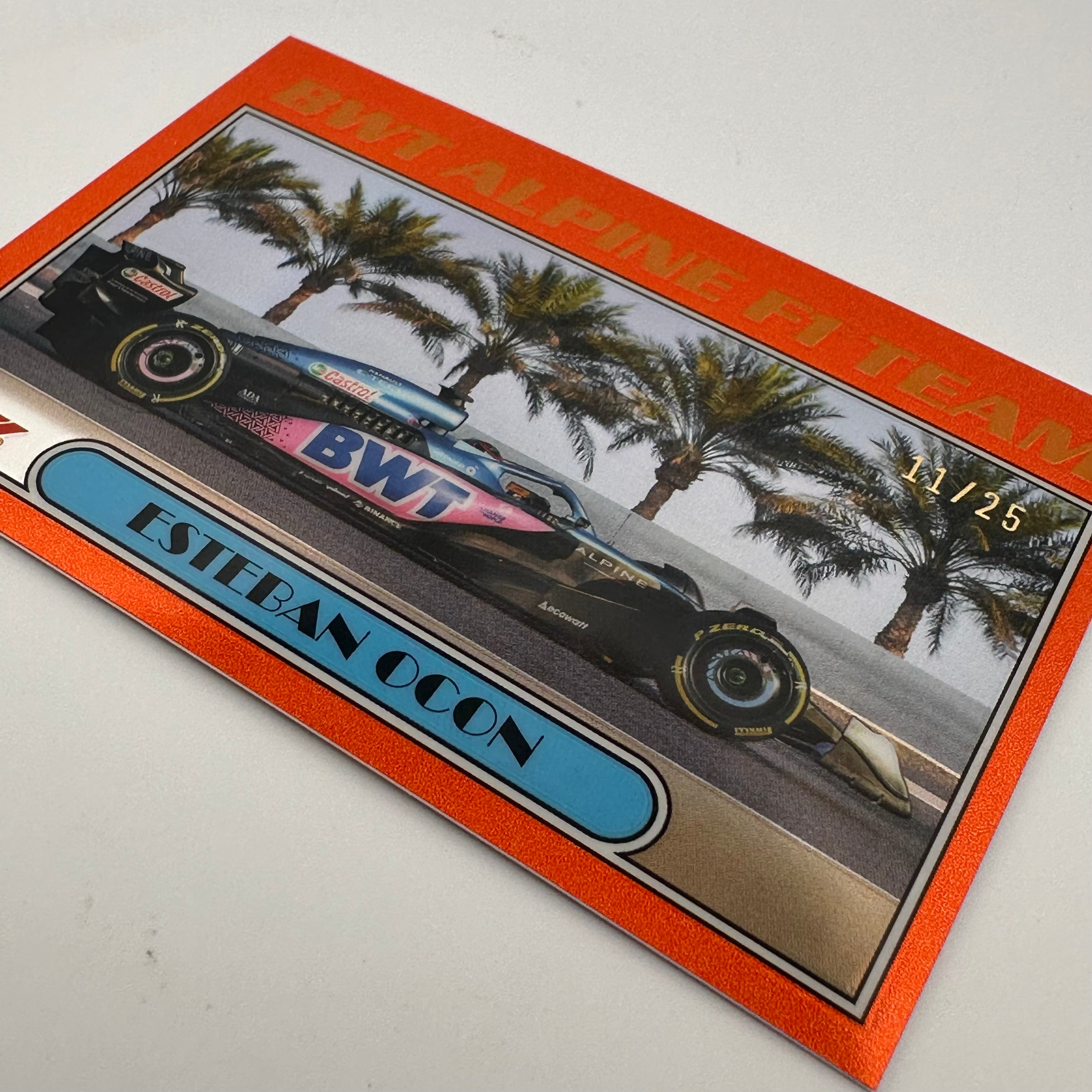 2023 Topps Chrome Formula 1 Trading Card - Esteban Ocon #AU77 Orange Parallel - Limited Edition Collectible for F1 Fans & Sports Memorabilia Enthusiasts - Perfect for Display, Trading, and Investment