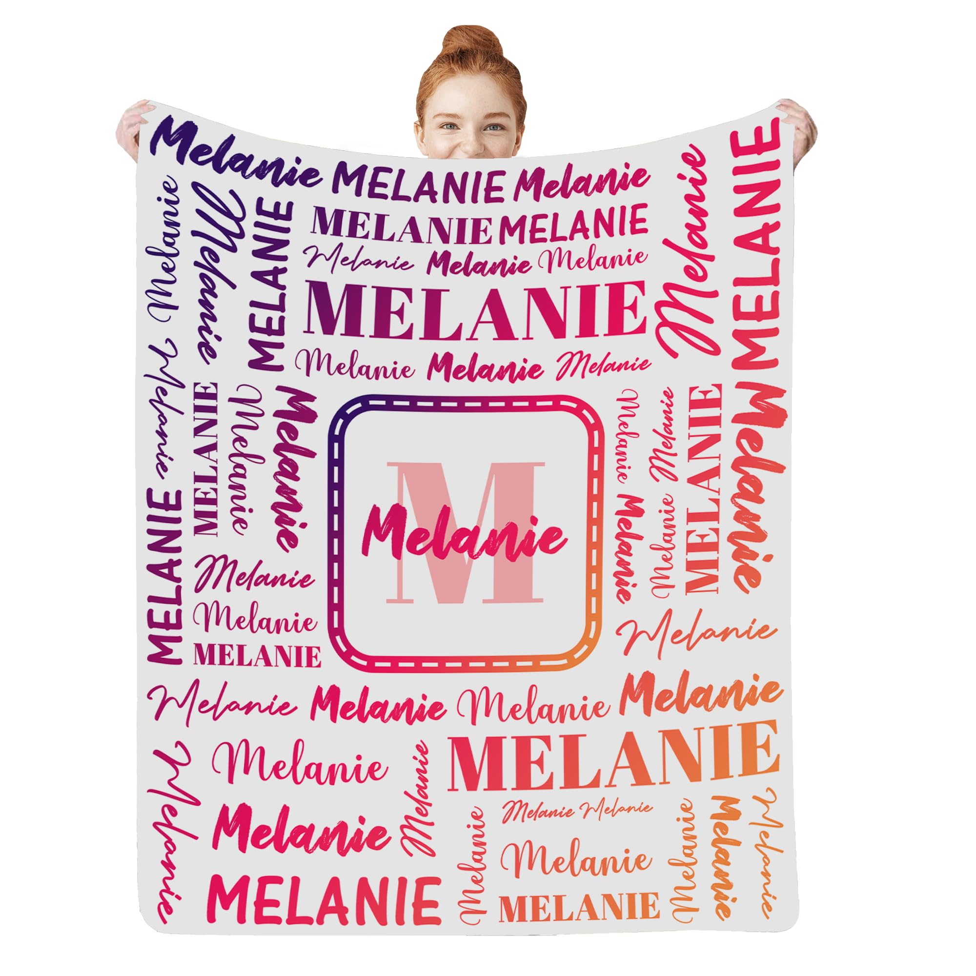 Personalized Baby Blankets for Boys & Girls - Custom Name Throw Blankets for Kids & Adults - 30