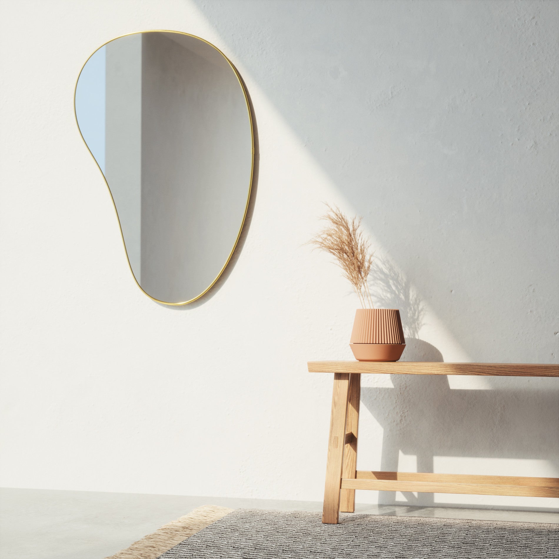 Stylish Hubba Pebble Wall Mirror - Round Decorative Mirror for Bedroom, Living Room & Bathroom - Perfect for Home Decor & Vanity Areas