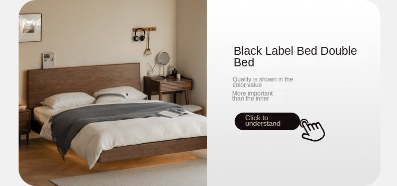 Black Walnut Solid Wood Nightstand - Minimalist Bedside Table for Bedroom, Living Room & Office | Durable & Stylish Storage Solution