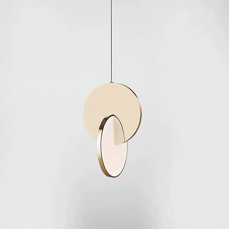 Modern Overlapping Circular Pendant Light - Sleek Metal Hanging Chandelier for Dining Room, Kitchen Island & Bedroom Lighting Decor