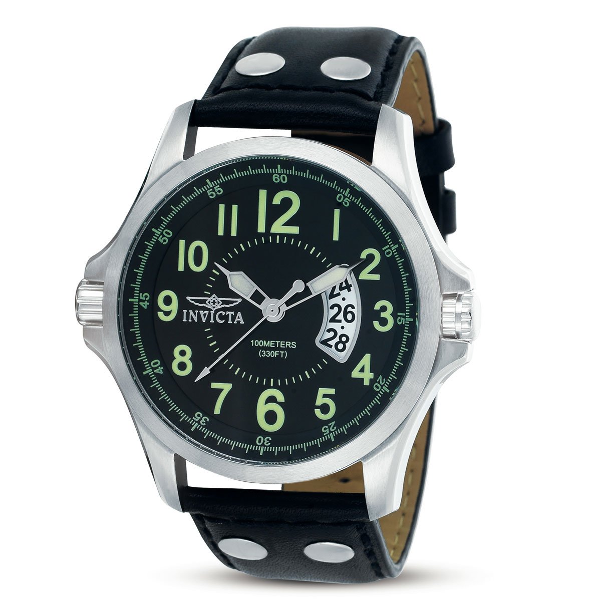 Invicta II Black Dial Men's Watch 0789 - Stainless Steel Waterproof Chronograph for Business, Casual & Outdoor Activities