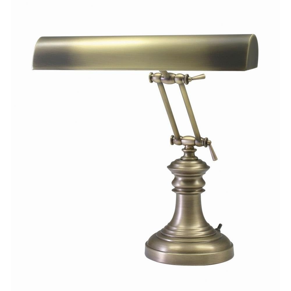 House of Troy P14-204-AB 16-Inch Portable Desk Lamp & Piano Light in Antique Brass - Perfect for Reading, Writing, and Music Practice
