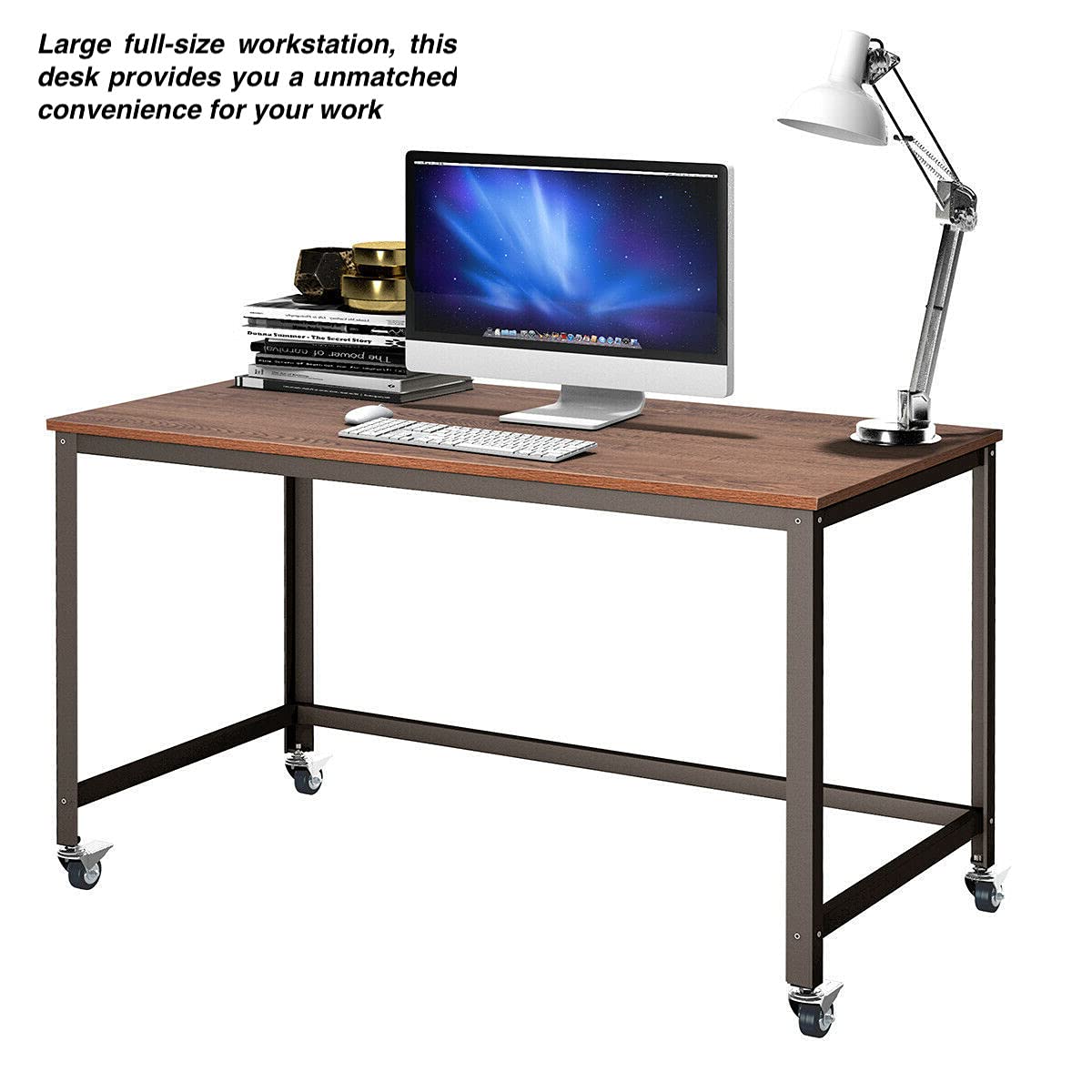 Ergonomic Rolling Computer Desk with Wheels - Adjustable Laptop Workstation for Home Office, Study & Reading - Large Multifunctional PC Table for Writing, Gaming & Business Use - Perfect for Small Spaces & Living Rooms