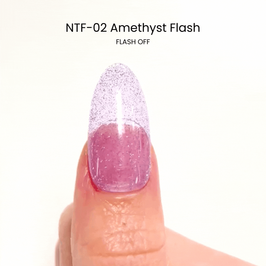 Nail Thoughts NTF 02 Amethyst Flash Gel Polish - Long Lasting Nail Art for Professional & Home Manicures | Perfect for Special Occasions & Everyday Wear