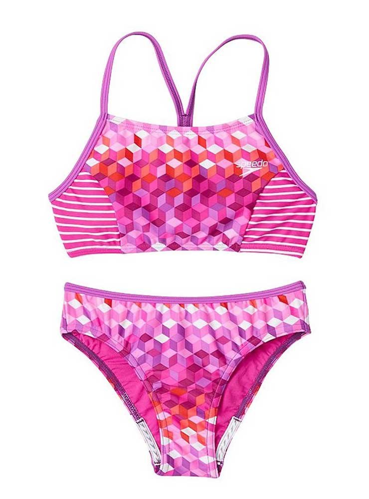 Speedo Girls' Electric Purple Bikini Swimsuit Set - 2 Piece Swimwear for Teens & Juniors - Perfect for Pool, Beach & Summer Vacations