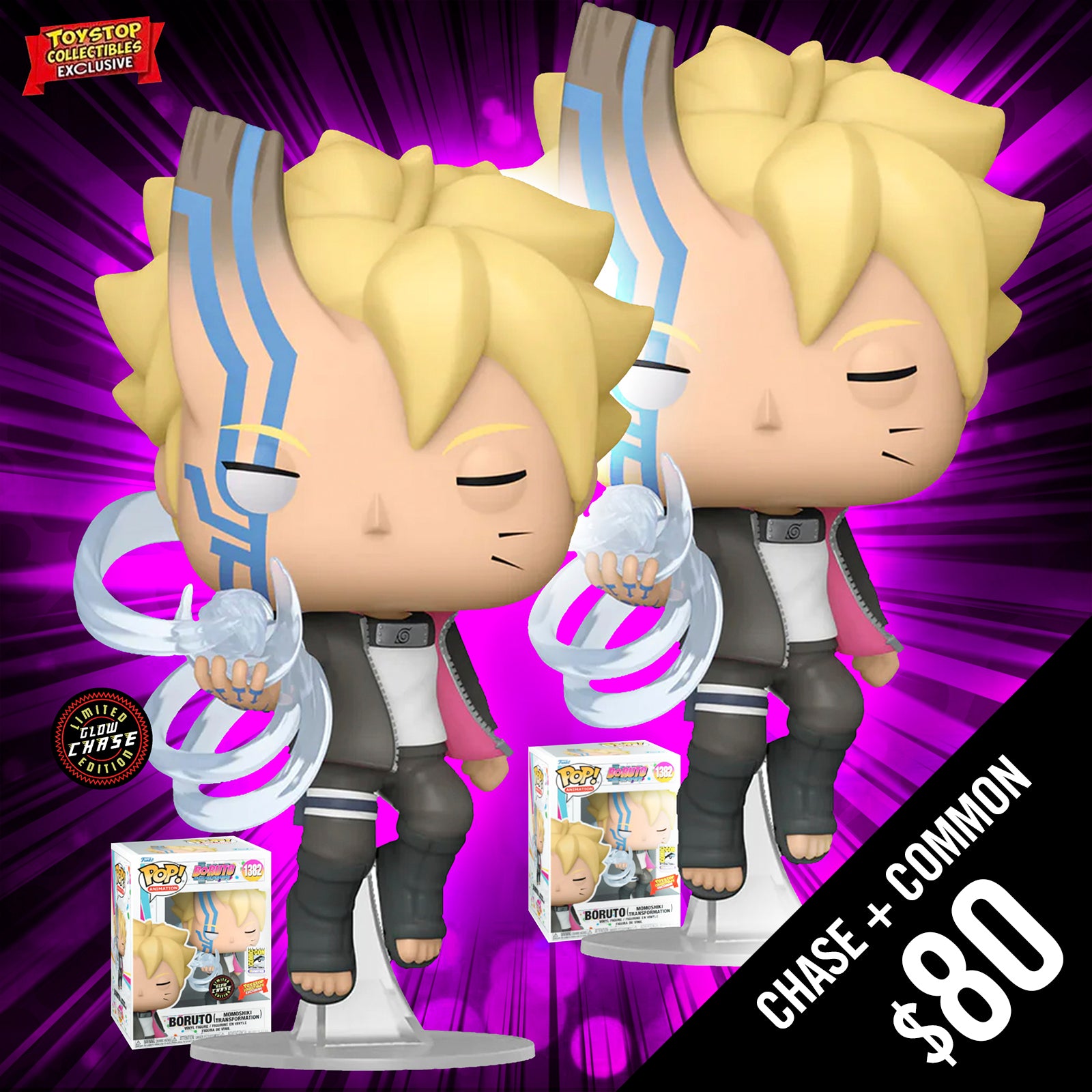 Funko Pop! Boruto: Boruto Momoshiki Transformation (Chase + Common) #1382 - Anime Collectible Figure for Fans & Decor