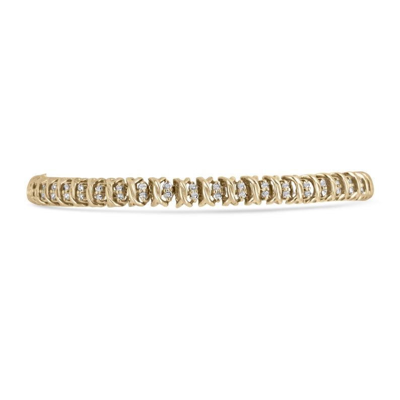 1.0tcw Round Cut Diamond Solitaire Anniversary Bracelet for Women - Elegant Gift for Wife, Girlfriend, Mother's Day, Valentine's Day, Wedding & Special Occasions
