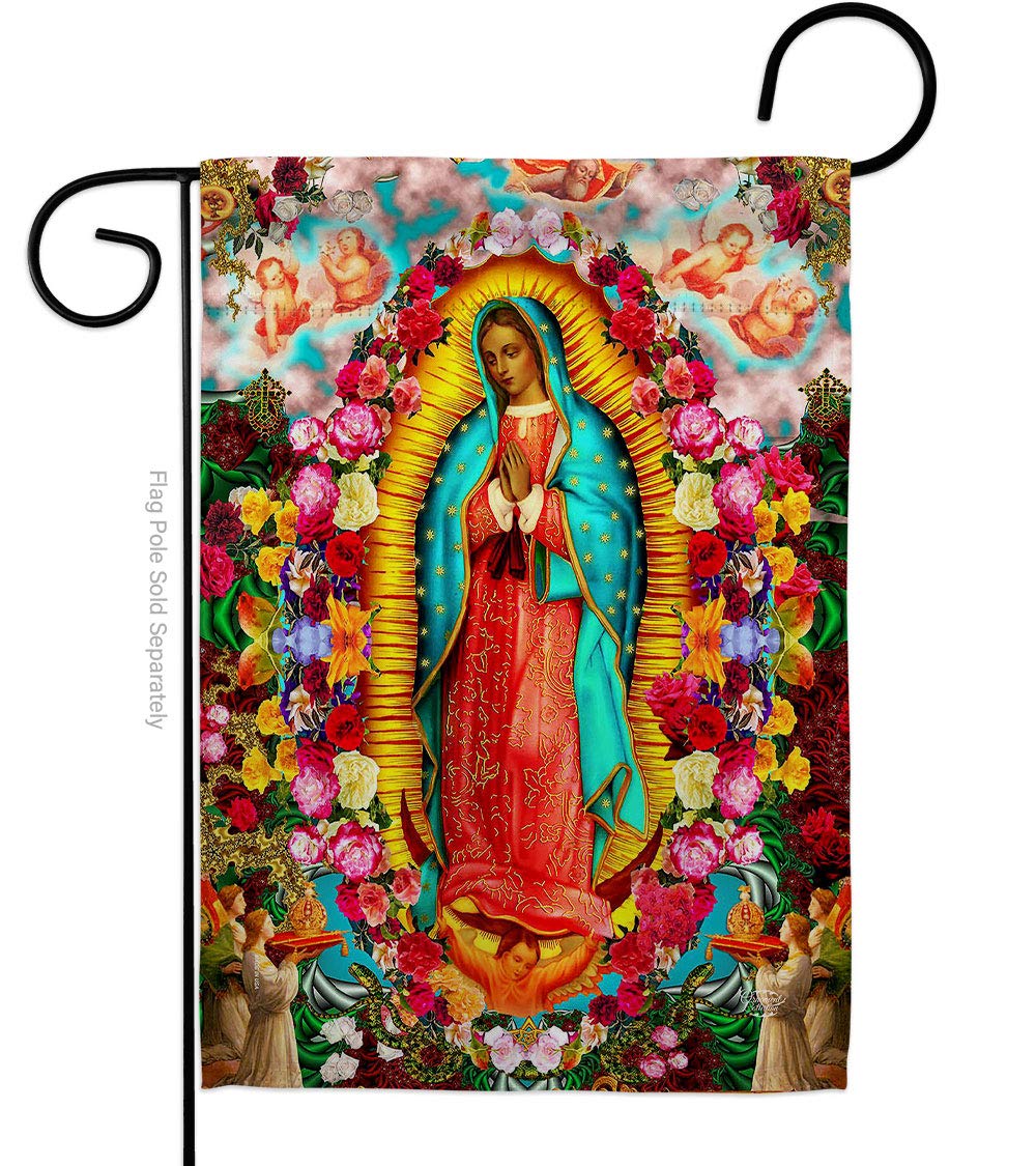 Our Lady of Guadalupe Flag - Religious Home & Garden Decor, Cemetery Grave Yard Decoration, Christian Easter Gift with Peace Dove - Made in USA | Perfect for Church Altars, Memorial Gardens & Spiritual Spaces