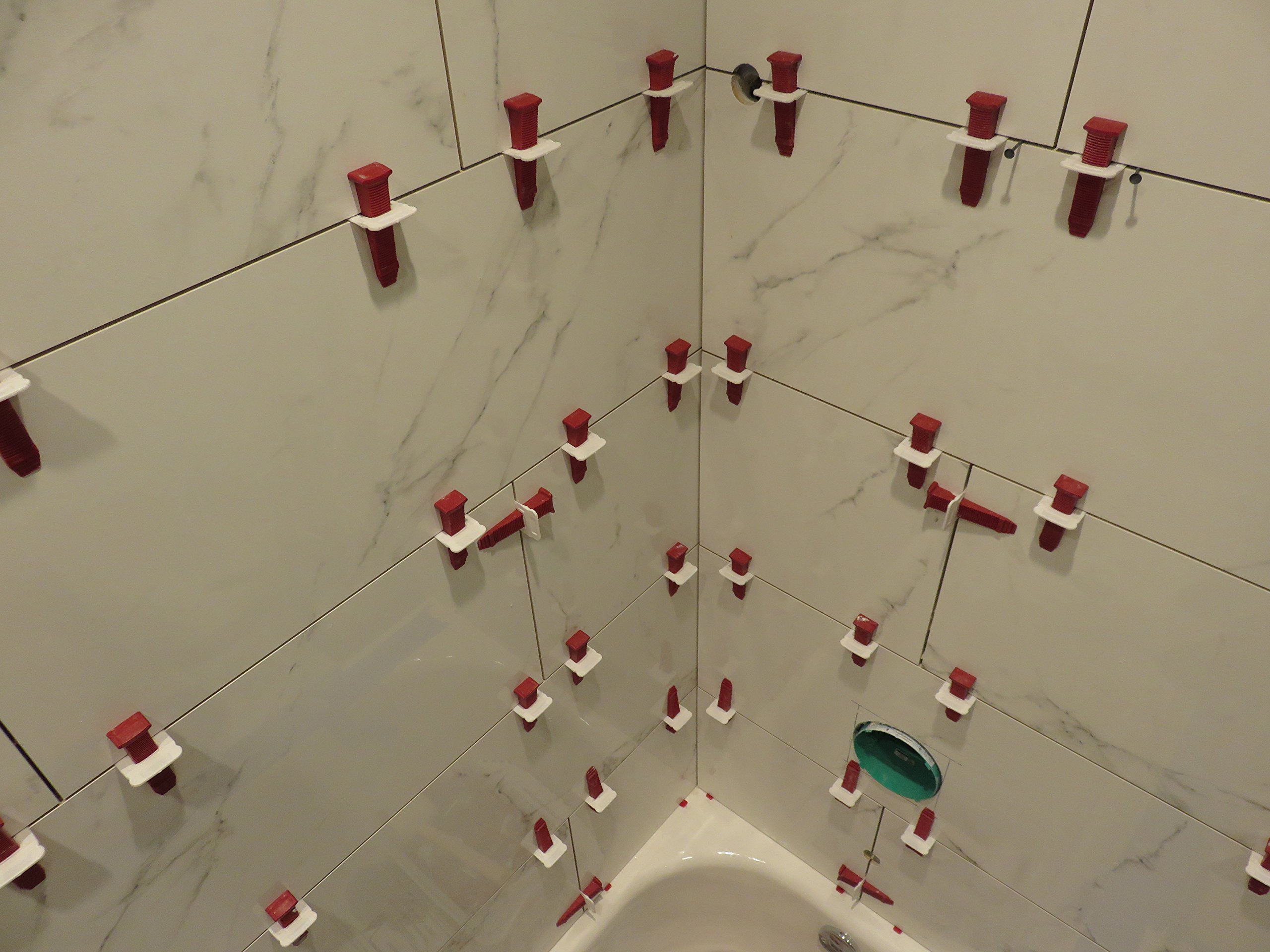 T-Lock 100 Red Wedges - Professional Anti-Lippage Tile Leveling System for Perfect Floors | Tile Installation Tools for Bathroom, Kitchen & Shower Renovation | Compatible with T-Lock Clips (Sold Separately)