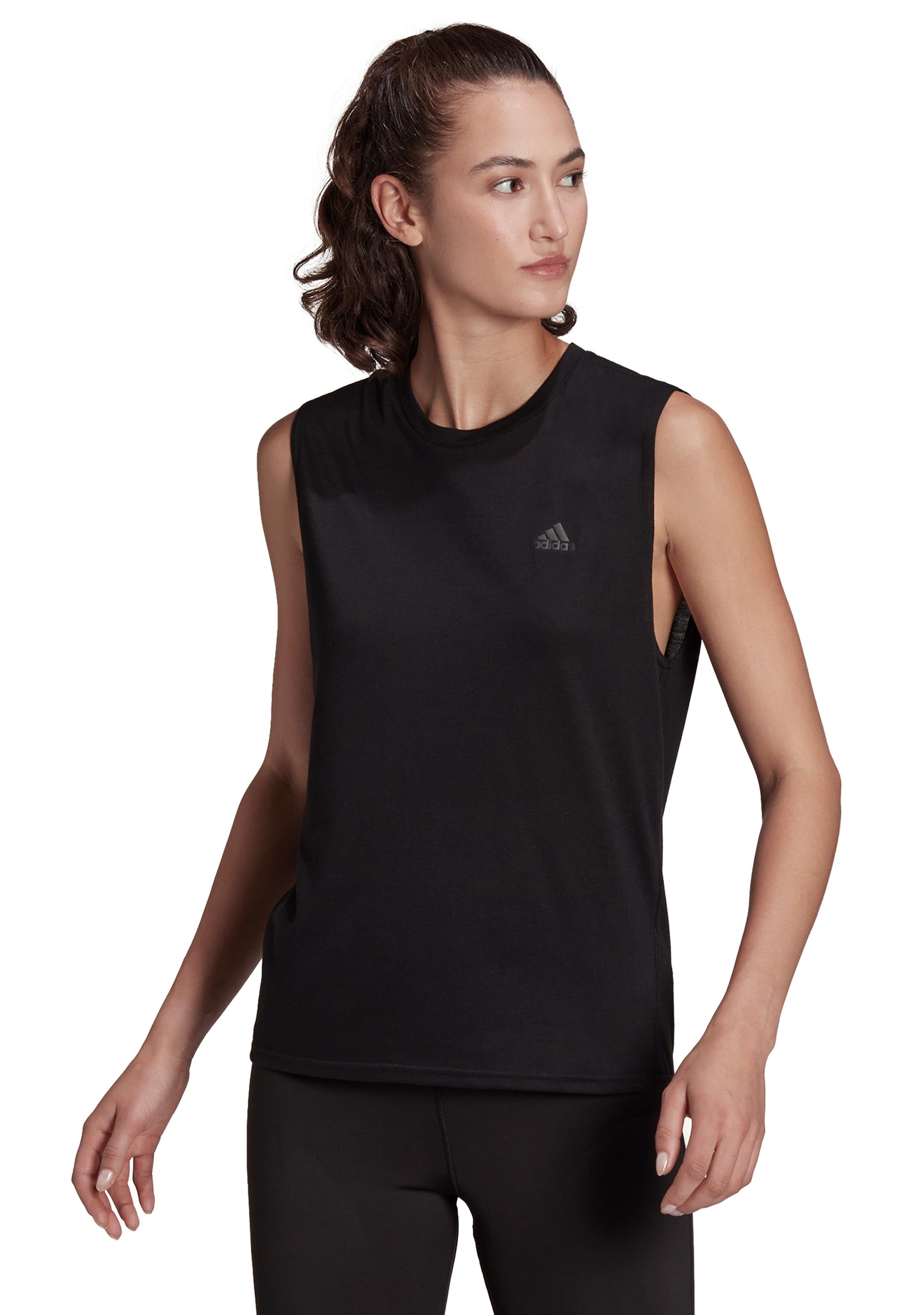 Adidas Women's Adi Run Icons Running Tank Top - Lightweight Breathable Workout Shirt for Running, Gym & Yoga | Moisture-Wicking Activewear for Women