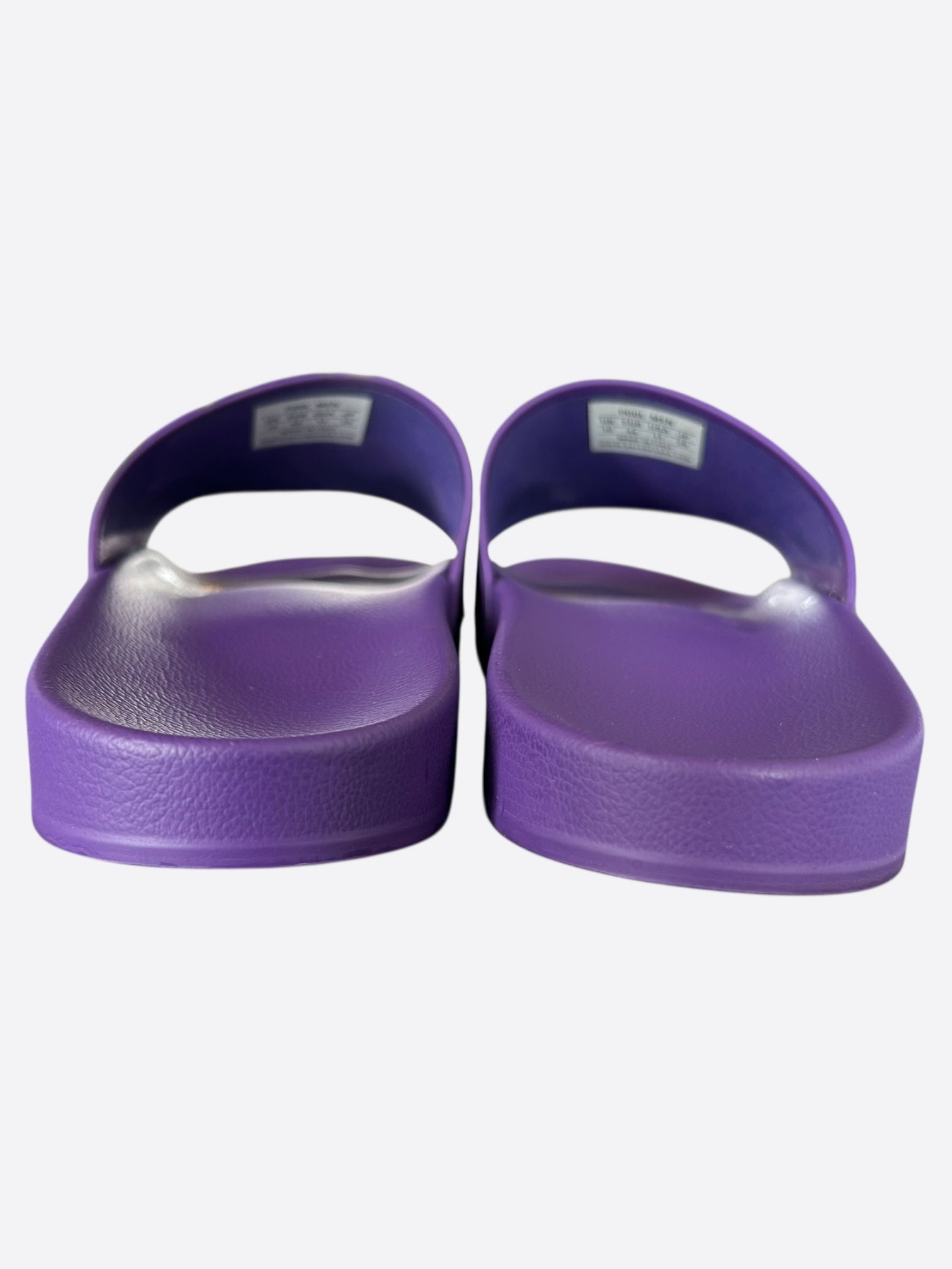 Balenciaga Purple & White Logo Slides for Men & Women - Comfortable Luxury Slides for Casual Wear, Beach, Pool & Home Use