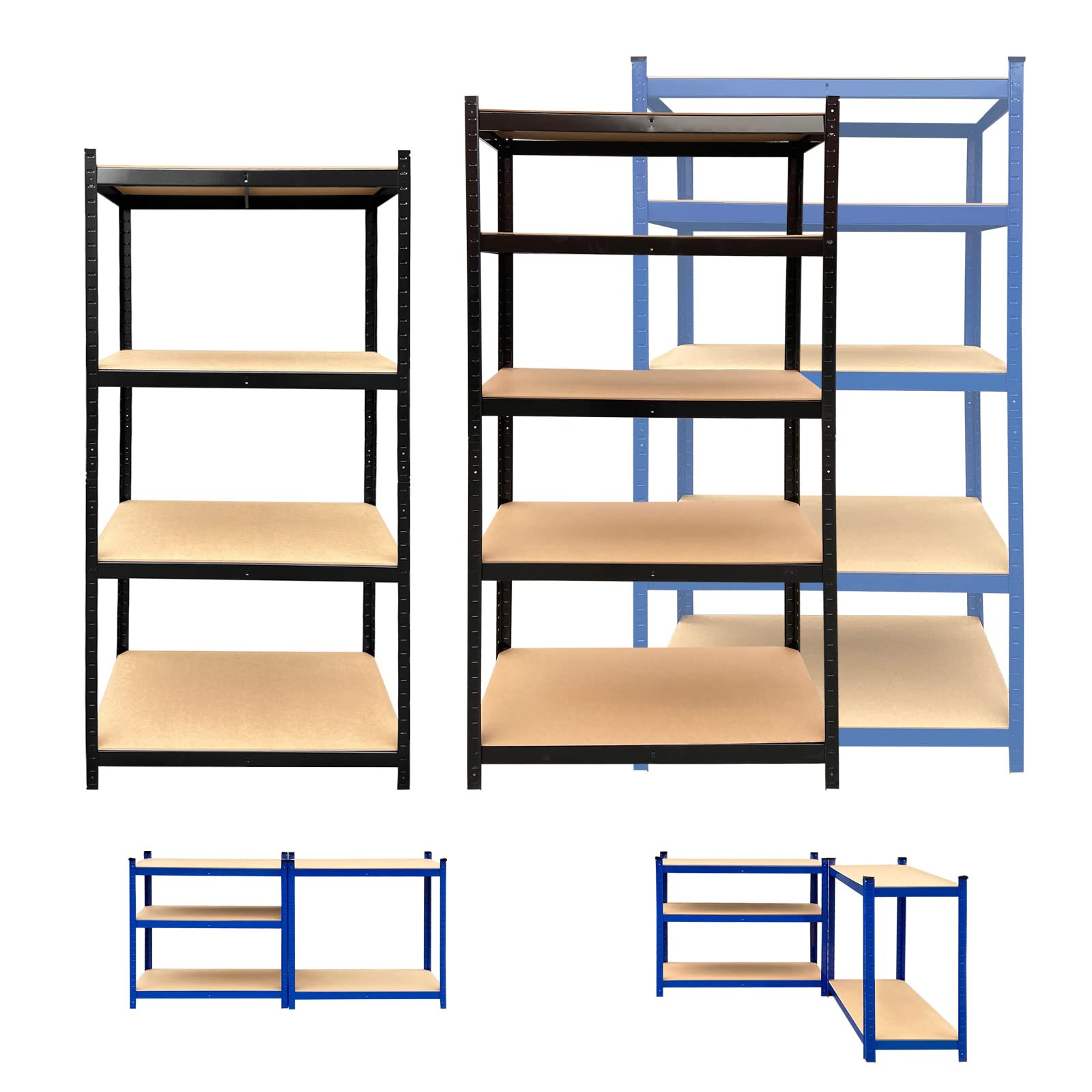 5-Tier Heavy Duty Metal Storage Shelves - 875KG Capacity Garage Shelving Unit for Kitchen, Shed, Workshop, Office & Warehouse Organization | Space-Saving Rack for Home & Industrial Storage Solutions