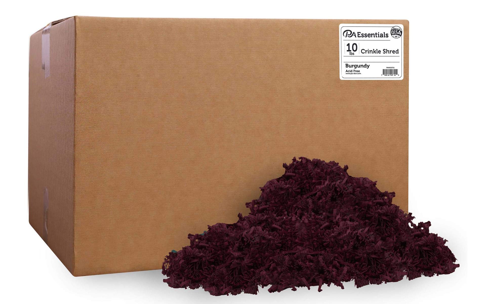 10lb Burgundy Crinkle Shred Paper for Gift Wrapping, Packaging & Crafting - Perfect for Party Decor, Easter Baskets & Holiday Fillers