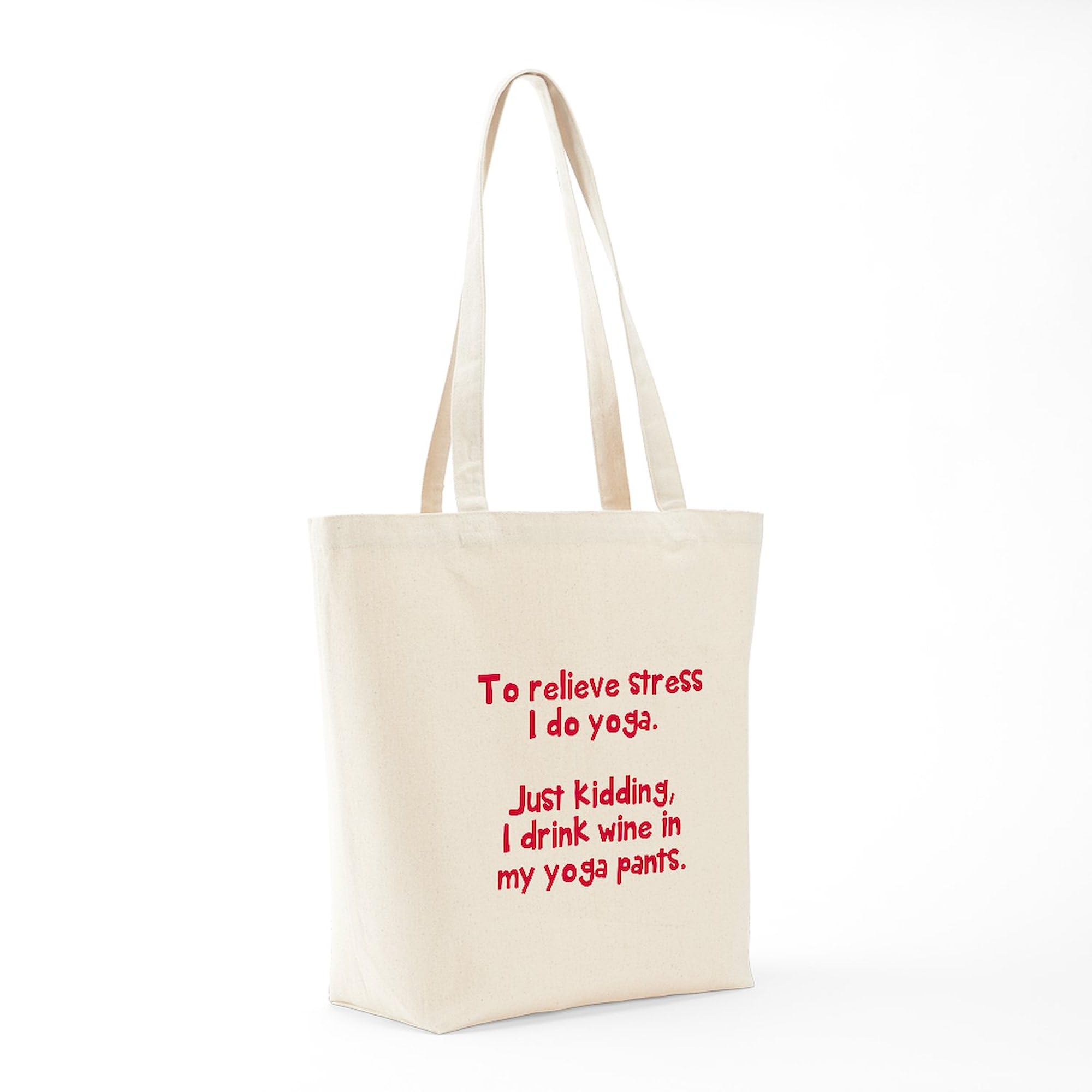 Drink Wine Tote Bag - Natural Canvas Reusable Shopping Bag for Groceries, Beach & Wine Tasting