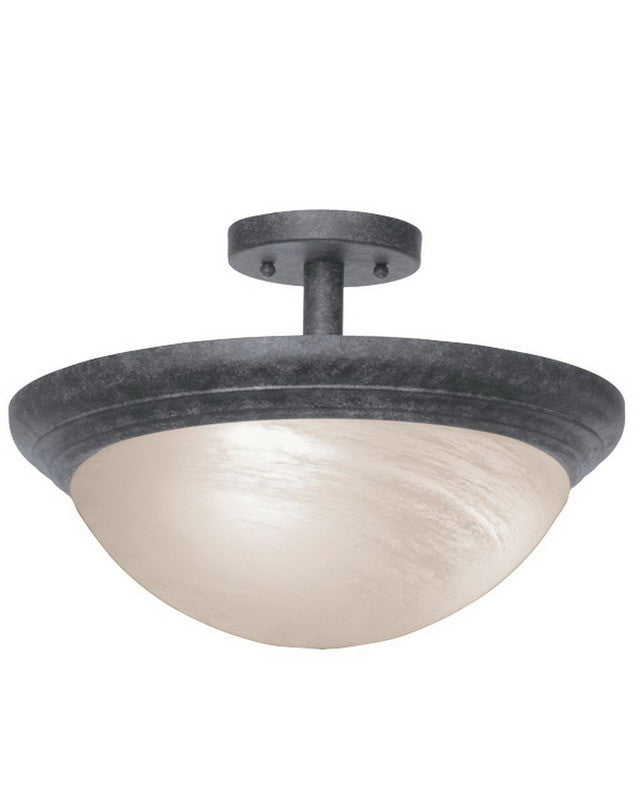 Kalco Lighting 1704 CL Single Light Semi-Flush Ceiling Fixture in Charcoal Finish - Perfect for Bedroom, Hallway & Entryway Lighting