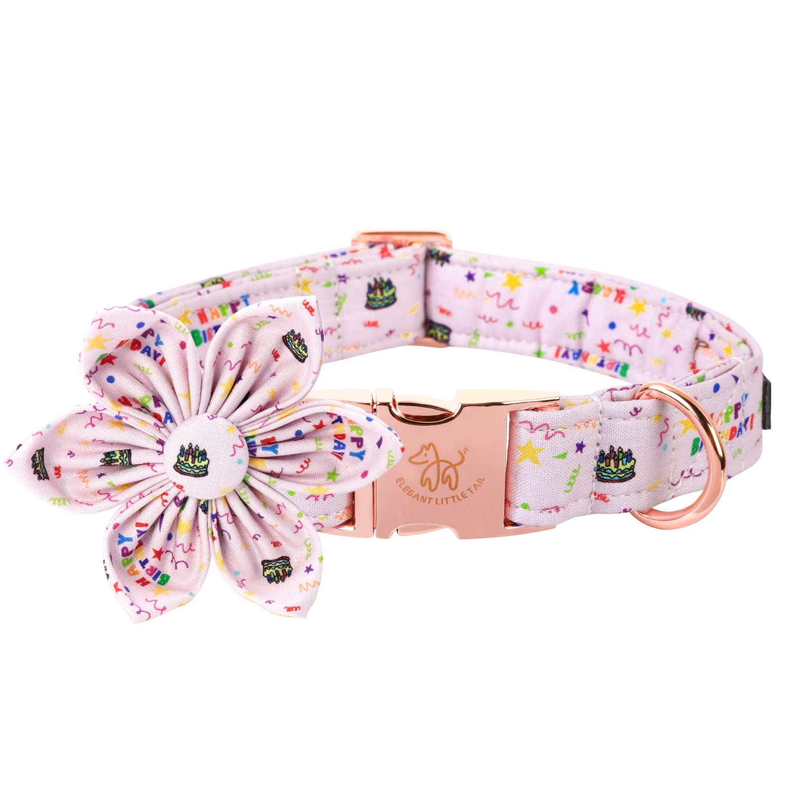 Elegant Floral Detachable Dog Collar - Adjustable Birthday Pet Collar for Small Dogs, Perfect for Parties & Gifts | Cute & Stylish Dog Accessory for Special Occasions