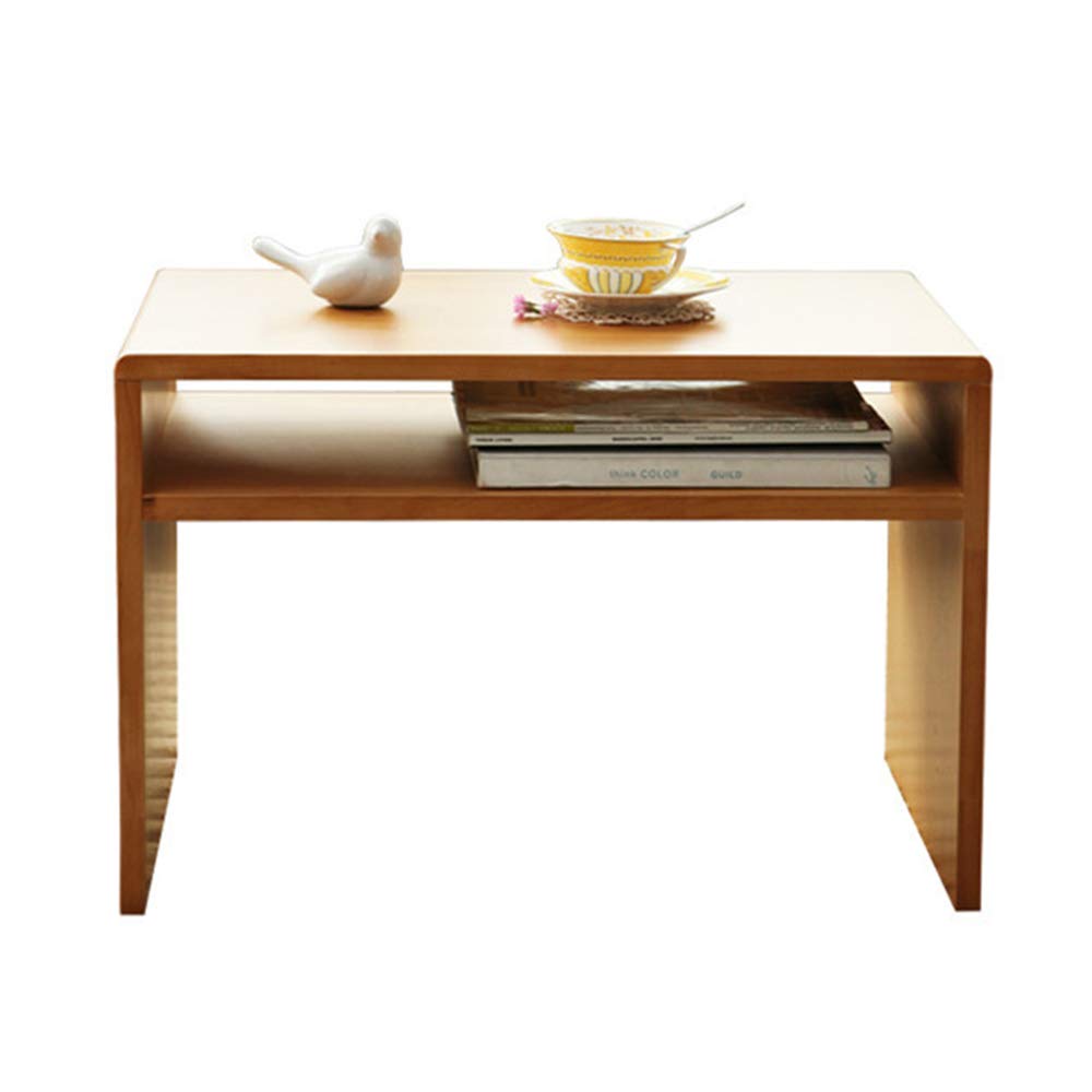 Zhirong Solid Wood Side Table - Coffee Table, Laptop Desk, Magazine Rack & Storage Shelf (24.8