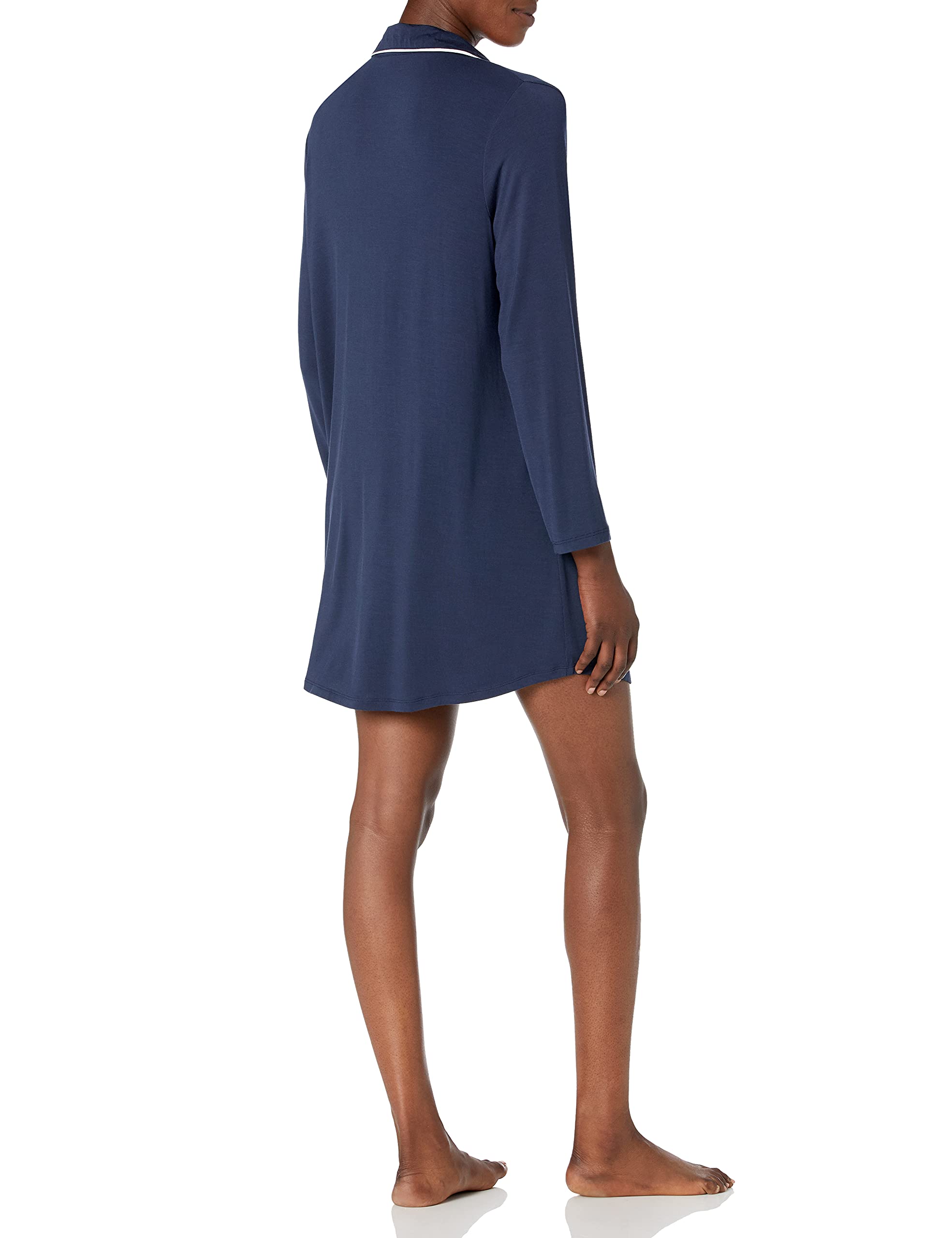 Amazon Essentials Women's Piped Nightshirt - Plus Size Comfortable Sleepwear for Relaxing at Home & Lounge Wear